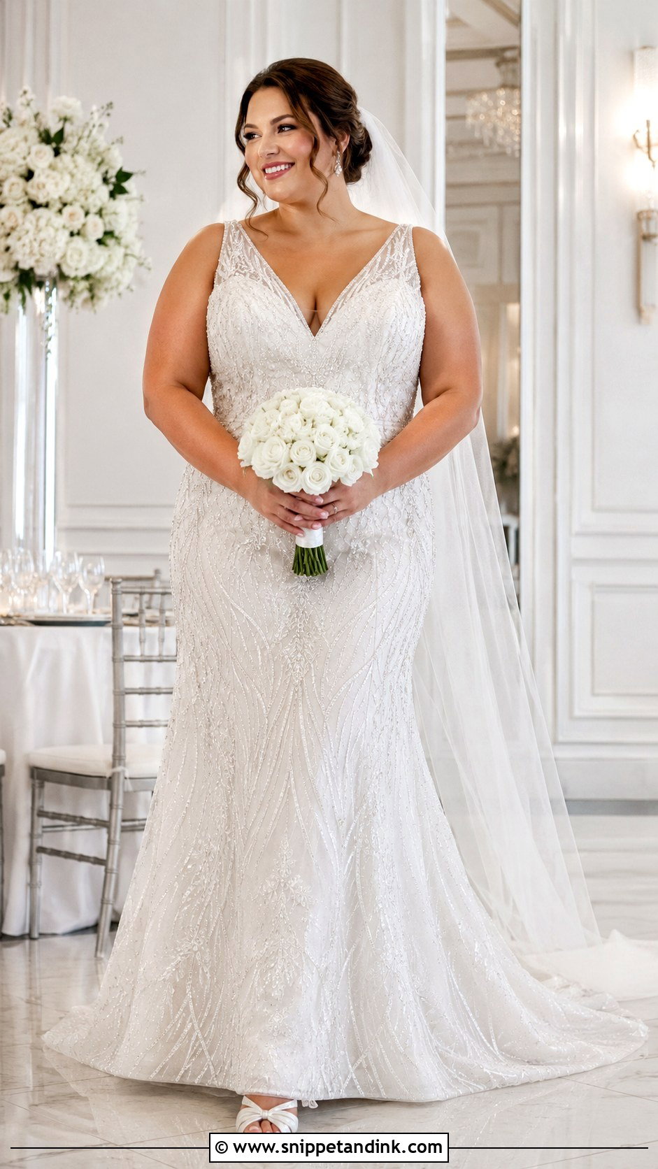 Plus Size Beaded Wedding Dress - Snippet and Ink - 20 Large Wedding Dress Ideas