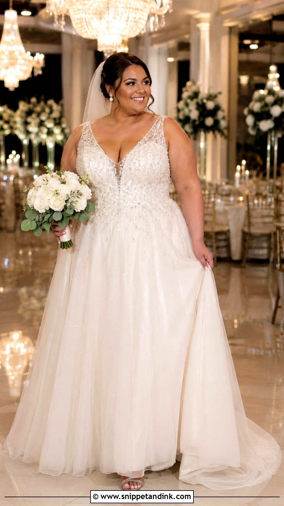 Plus Size Beaded Wedding Gown - Snippet and Ink - 30 Plus Size Wedding Gowns