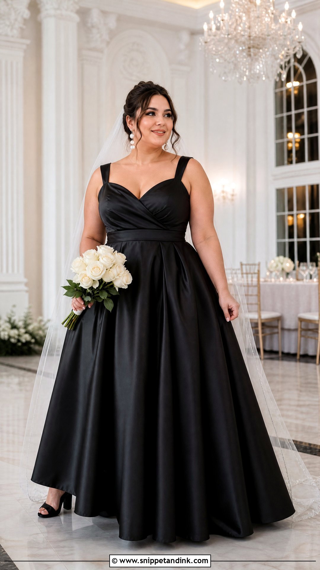 Plus Size Black A Line Wedding Dress - Snippet and Ink - 25 Simple Black Wedding Dress Ideas