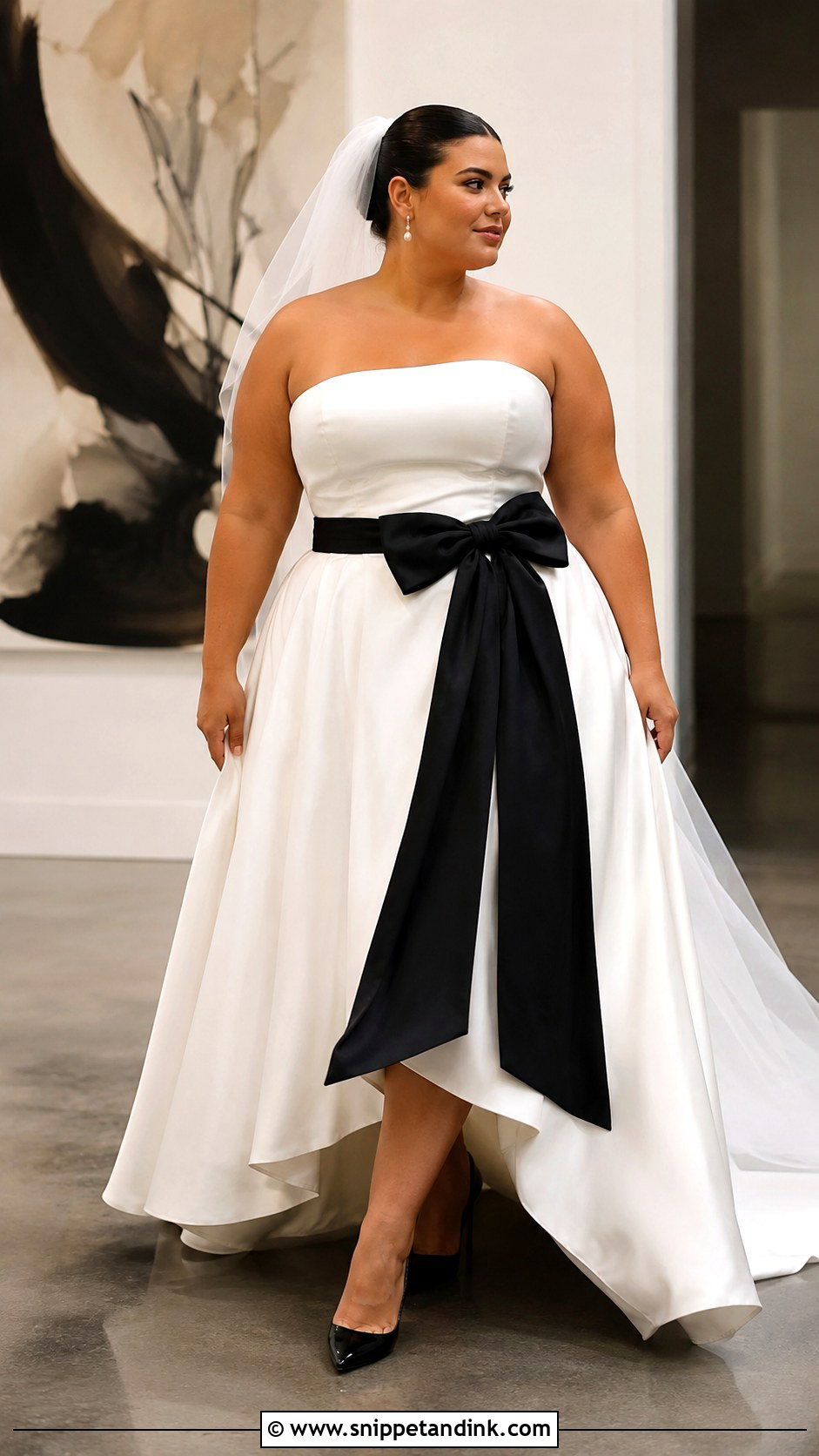 Plus Size Black And White Wedding Dress With Heels - Snippet and Ink - 25 Unique Plus Size Wedding Dresses