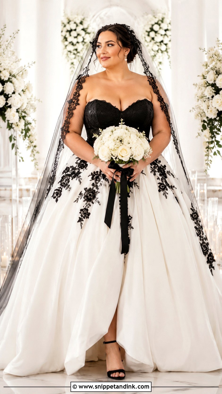 Plus Size Black And White Wedding Dress - Snippet and Ink - 20 Black Wedding Dress Plus Size Ideas