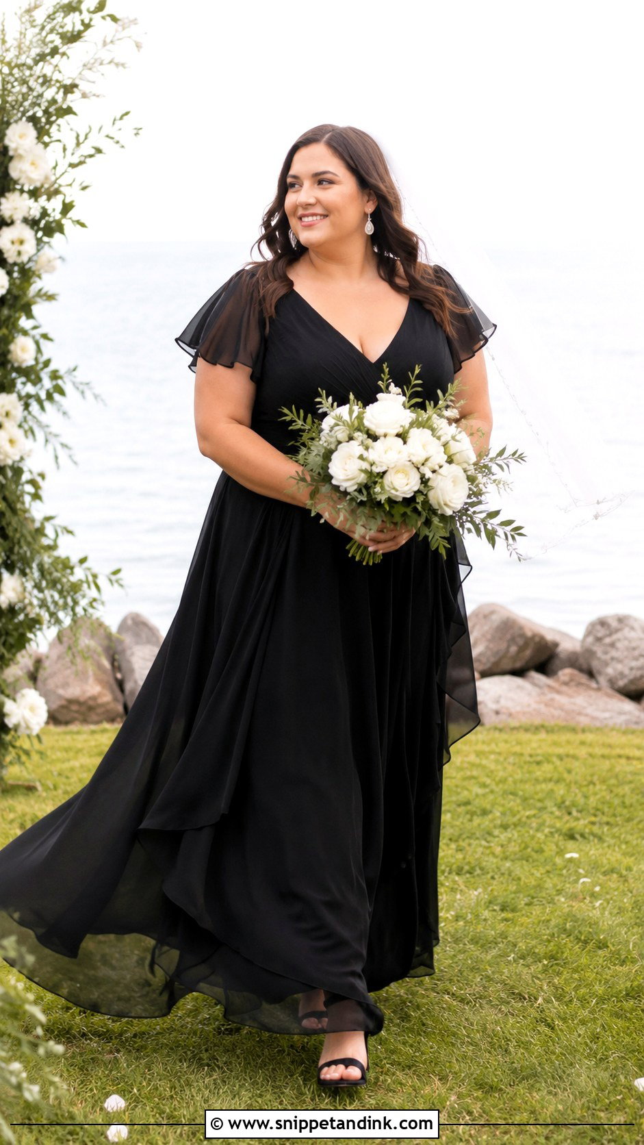 Plus Size Black Chiffon Wedding Dress - Snippet and Ink - 20 Black Wedding Dress Plus Size Ideas