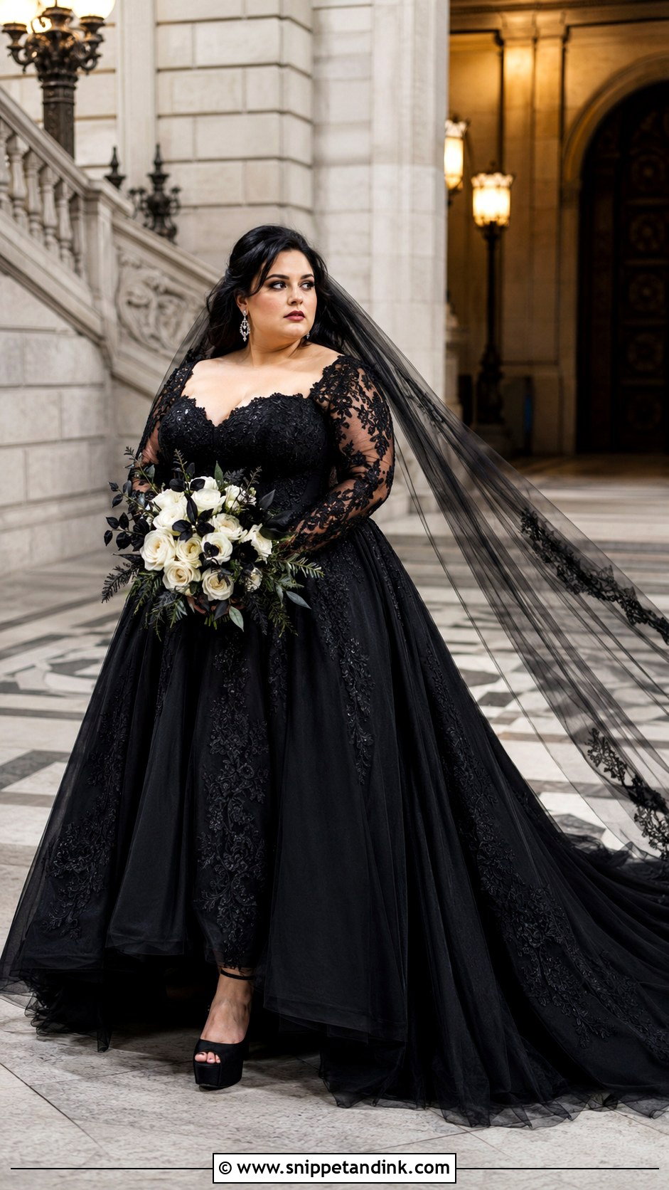 Plus Size Black Gothic Wedding Dress - Snippet and Ink - 20 Black Wedding Dress Plus Size Ideas