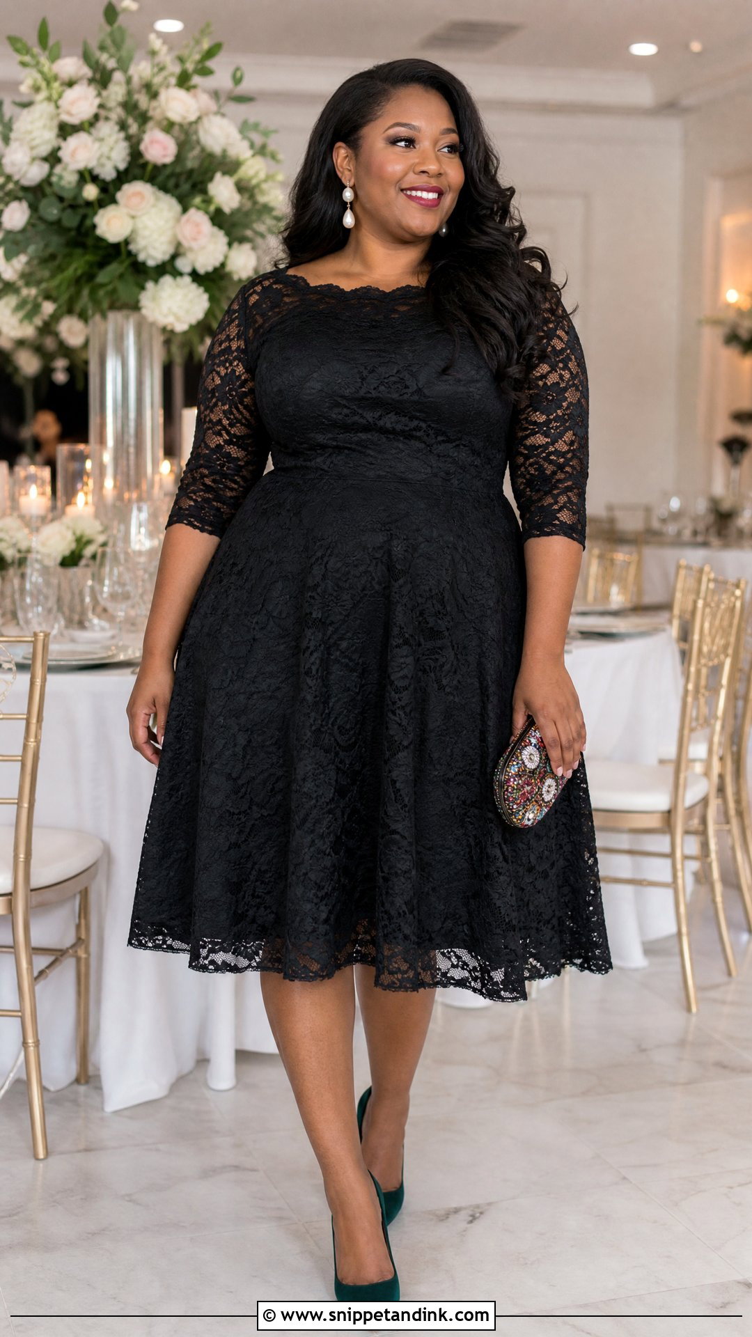 Plus Size Black Lace Cocktail Dress - Snippet and Ink - 20 Plus Size Party Dresses for Wedding