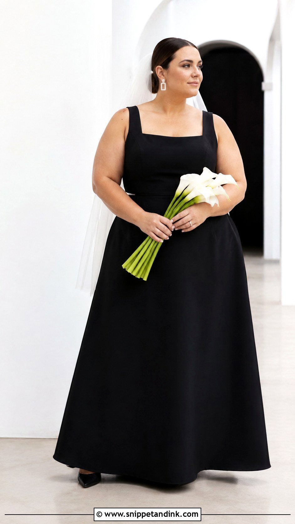 Plus Size Black Minimalist Wedding Dress - Snippet and Ink - 20 Black Wedding Dress Plus Size Ideas
