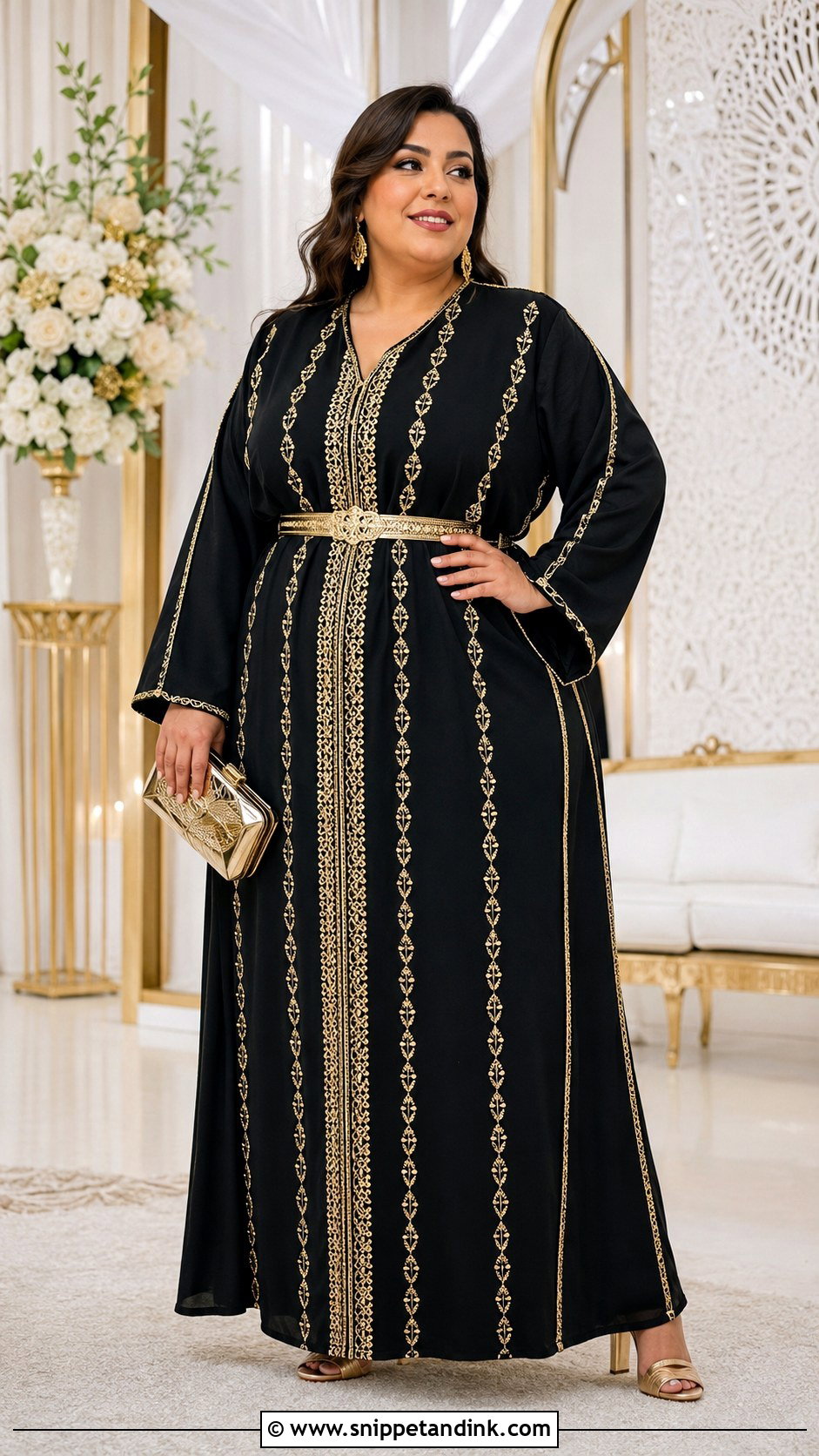 Plus Size Black Moroccan Caftan Outfit - Snippet and Ink - 20 Black Moroccan Caftan Ideas