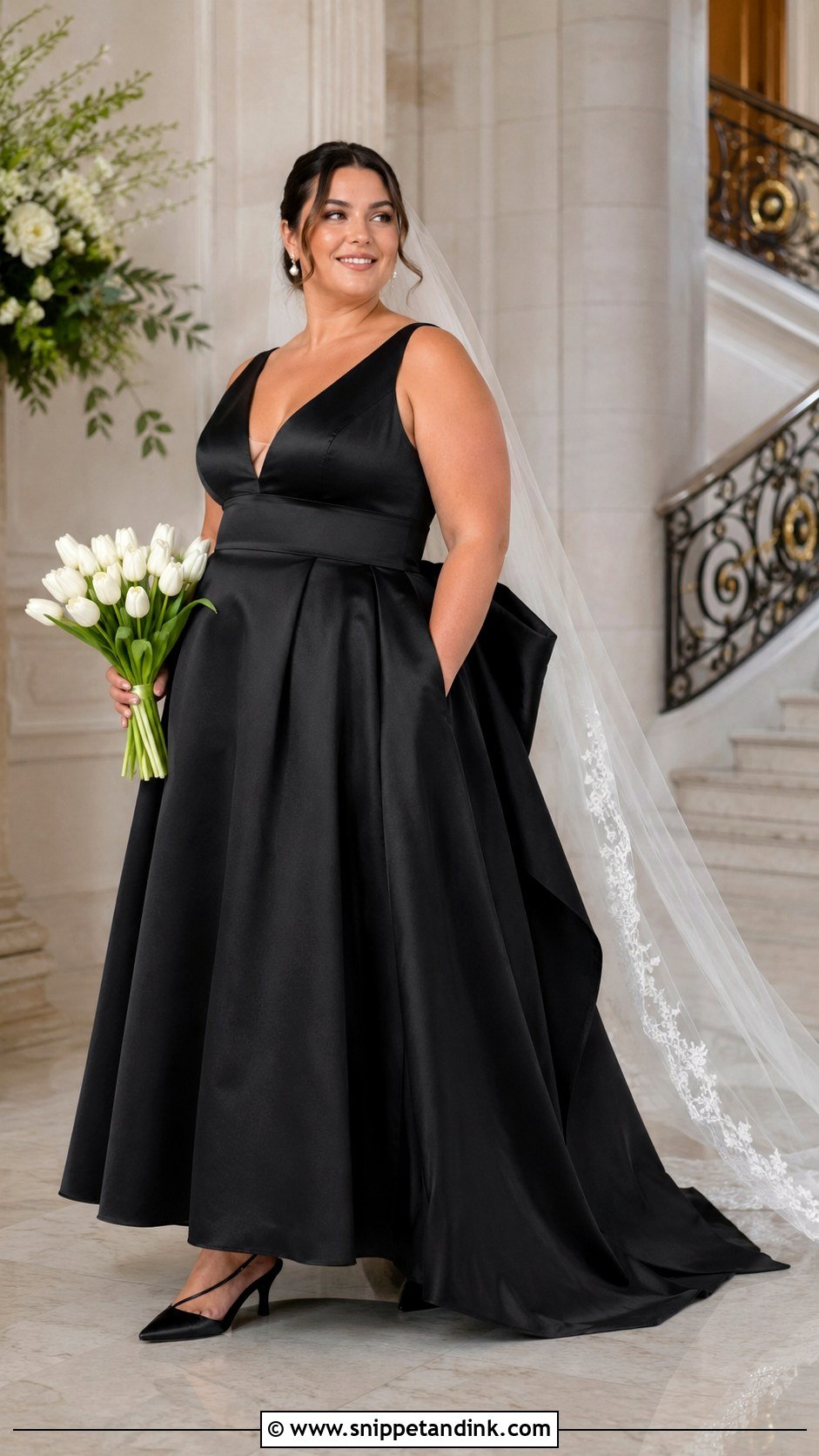 Plus Size Black Satin Wedding Dress - Snippet and Ink - 20 Black Wedding Dress Plus Size Ideas