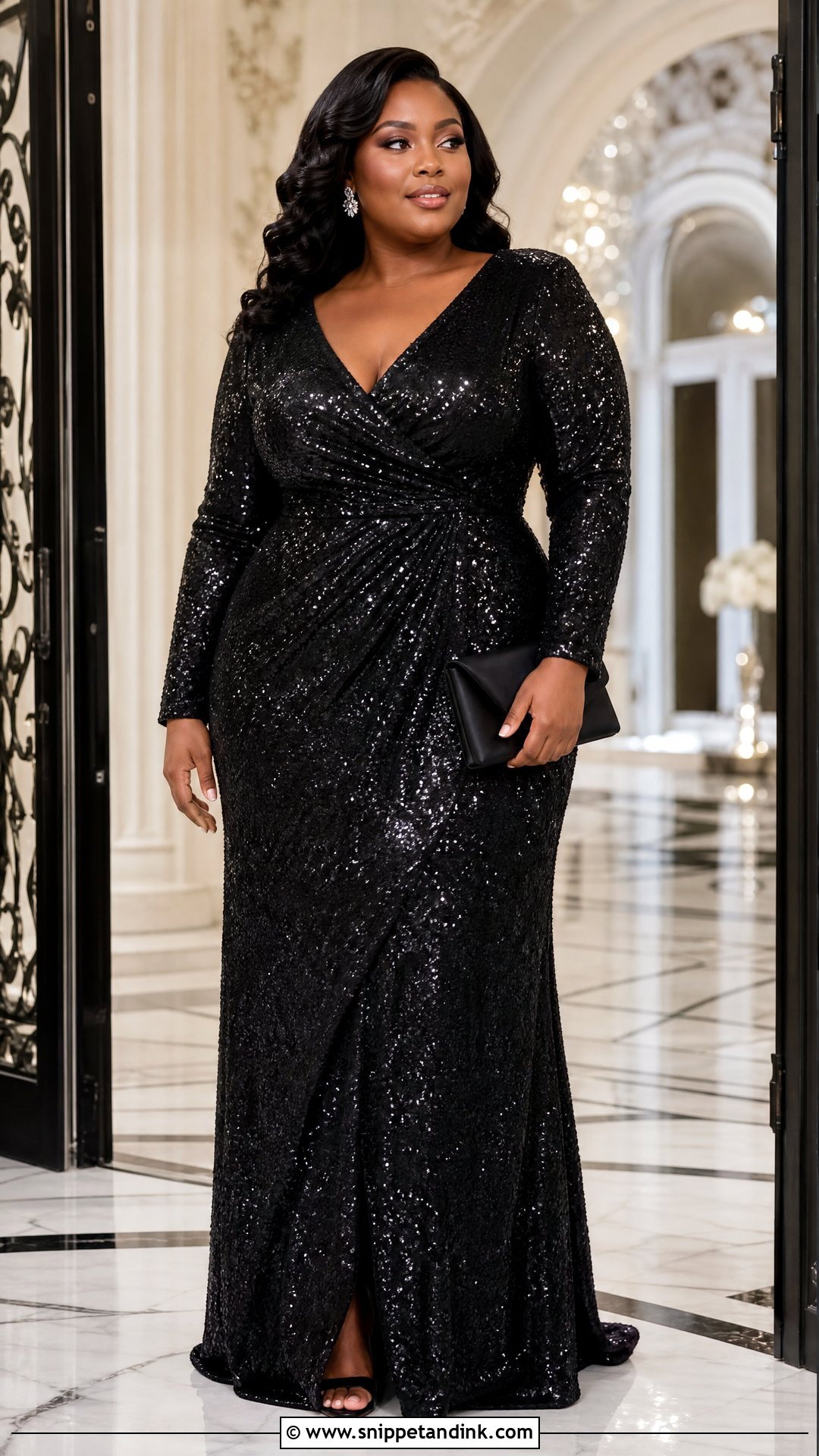 Plus Size Black Sequin Gown - Snippet and Ink - 20 Plus Size Gowns Formal Wedding Parties