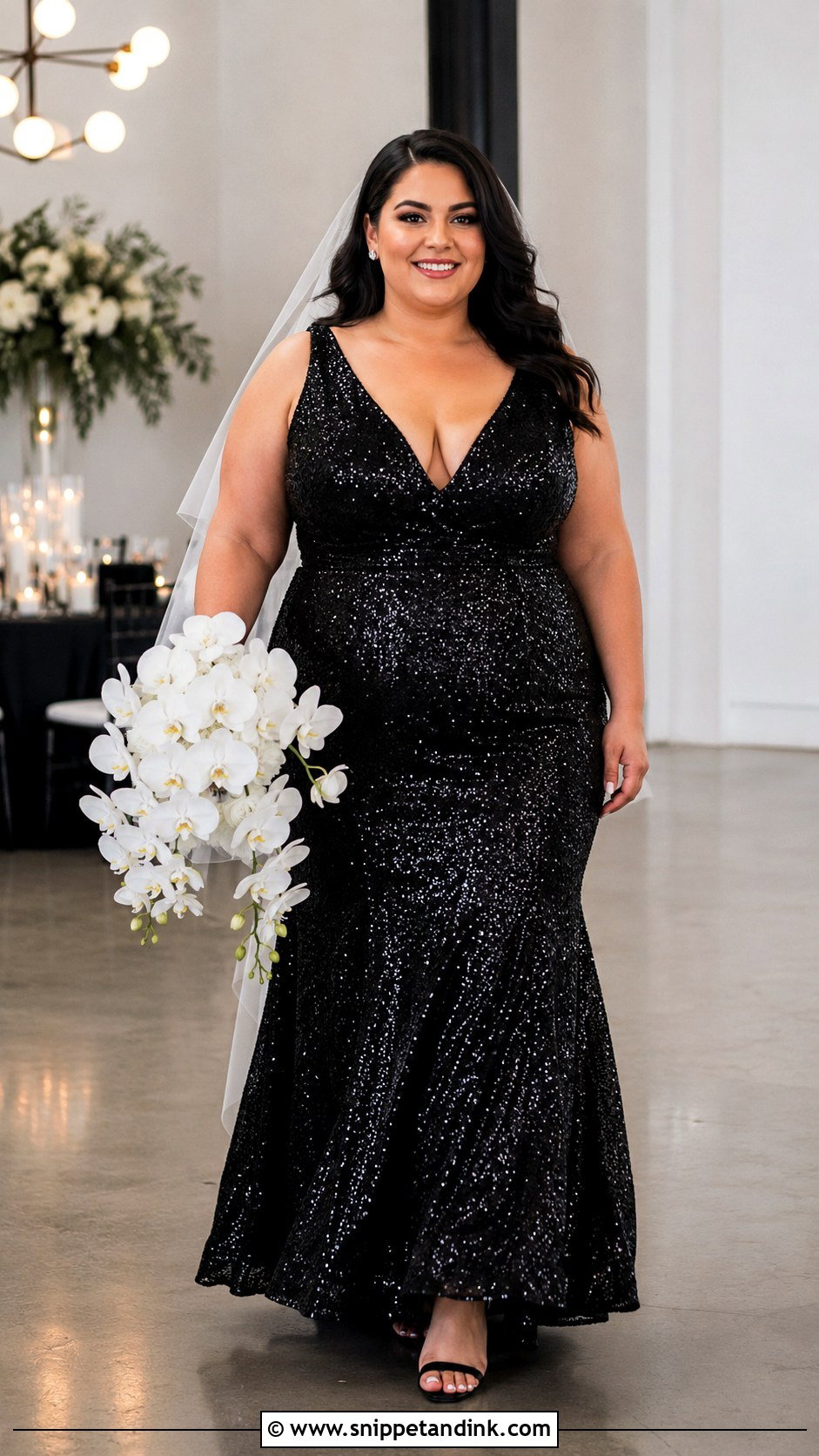 Plus Size Black Sequin Wedding Dress - Snippet and Ink - 20 Black Wedding Dress Plus Size Ideas