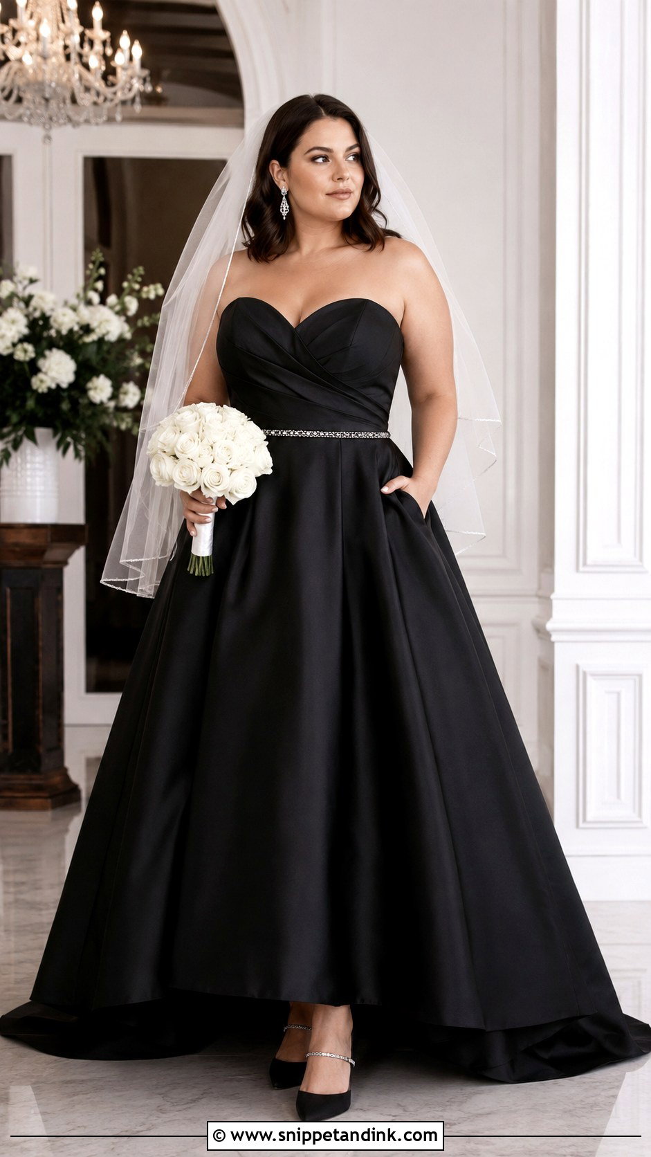 Plus Size Black Sweetheart Wedding Dress - Snippet and Ink - 20 Black Wedding Dress Plus Size Ideas