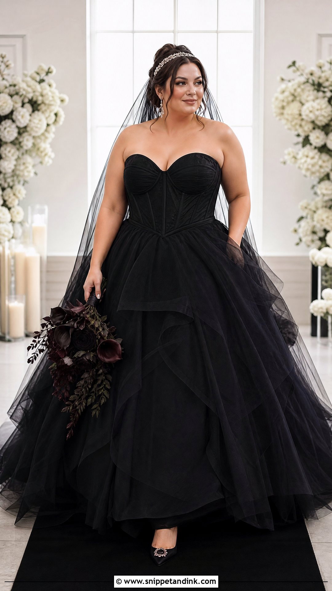 Plus Size Black Tulle Wedding Dress - Snippet and Ink - 20 Non Traditional Wedding Dress Plus Size Ideas