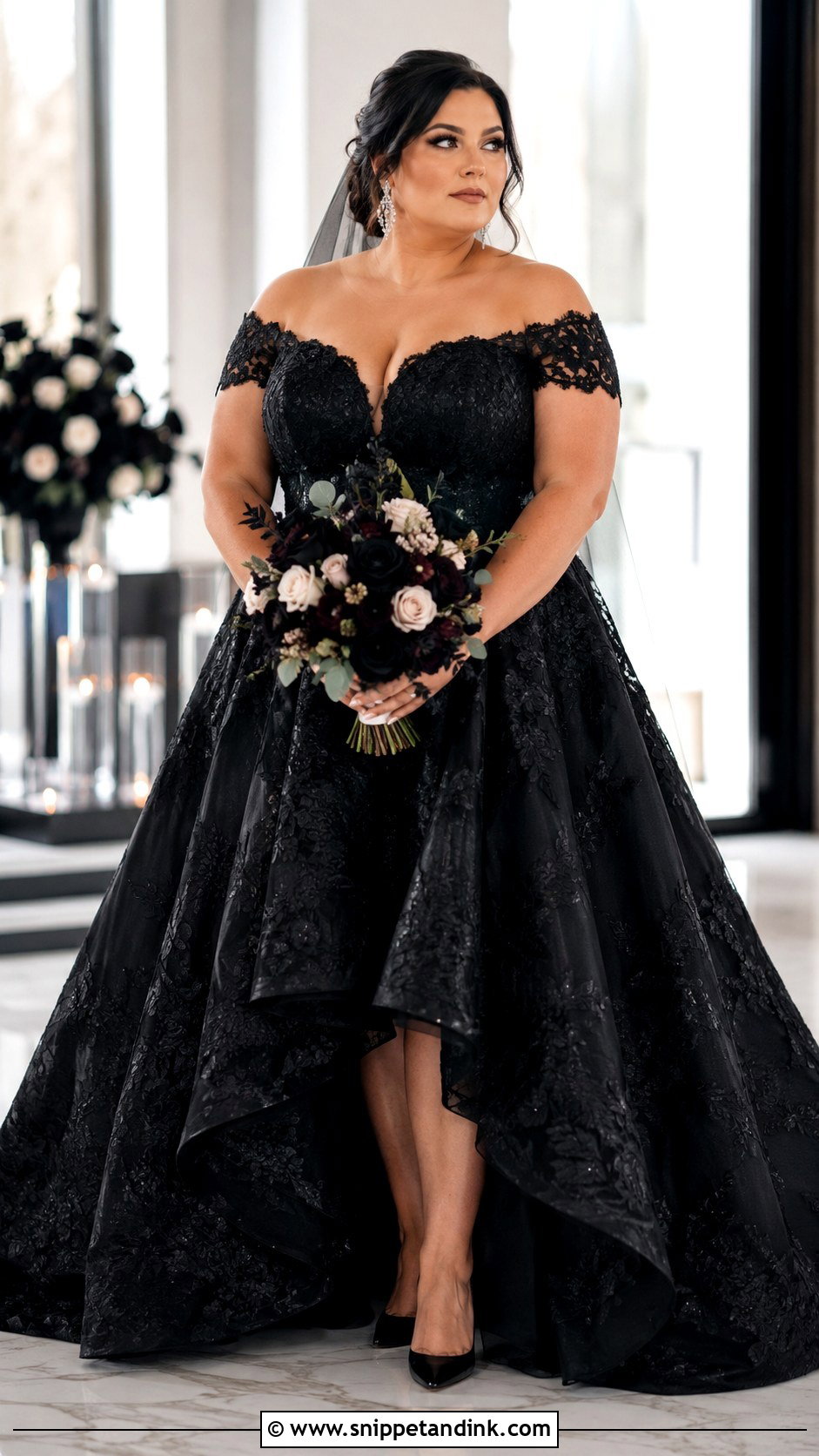 Plus Size Black Wedding Dress - Snippet and Ink - 30 Plus Size Wedding Gowns