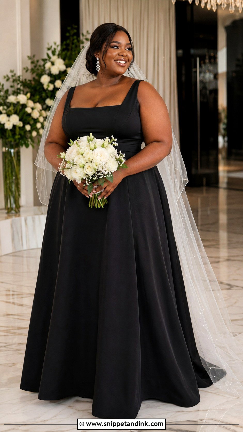 Plus Size Black Wedding Dress - Snippet and Ink - 20 Black Bride Dress Ideas