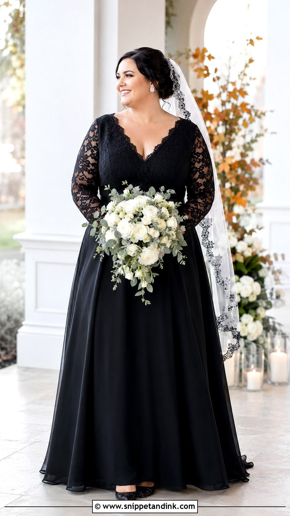 Plus Size Black Wedding Dress With Sleeves - Snippet and Ink - 20 Black Wedding Dress Plus Size Ideas