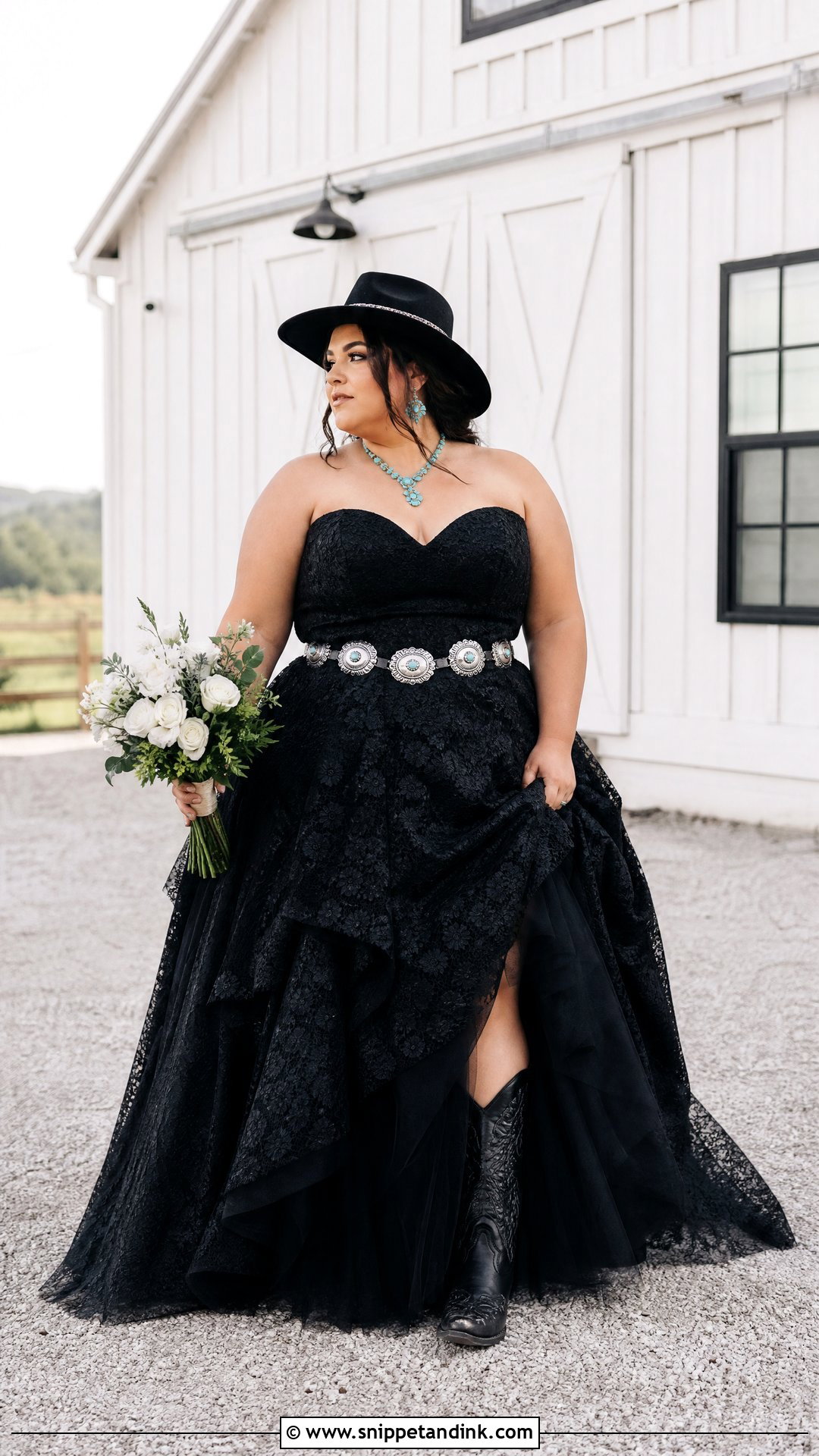 Plus Size Black Western Wedding Dress - Snippet and Ink - 20 Plus Size Western Wedding Dresses