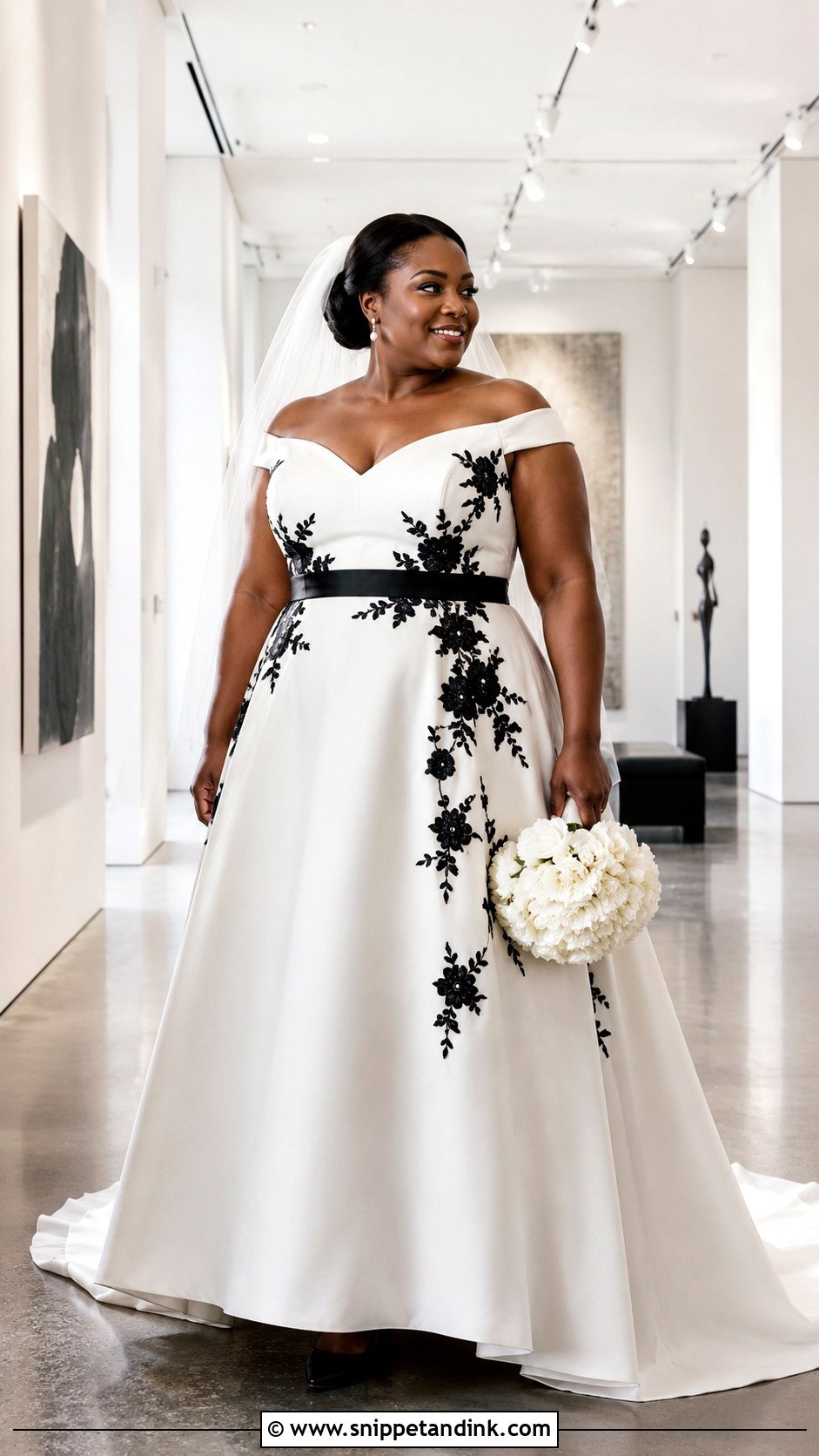 Plus Size Black and White Wedding Dress - Snippet and Ink - 20 Elegant Plus Size Wedding Dress Curvy Bride Ideas