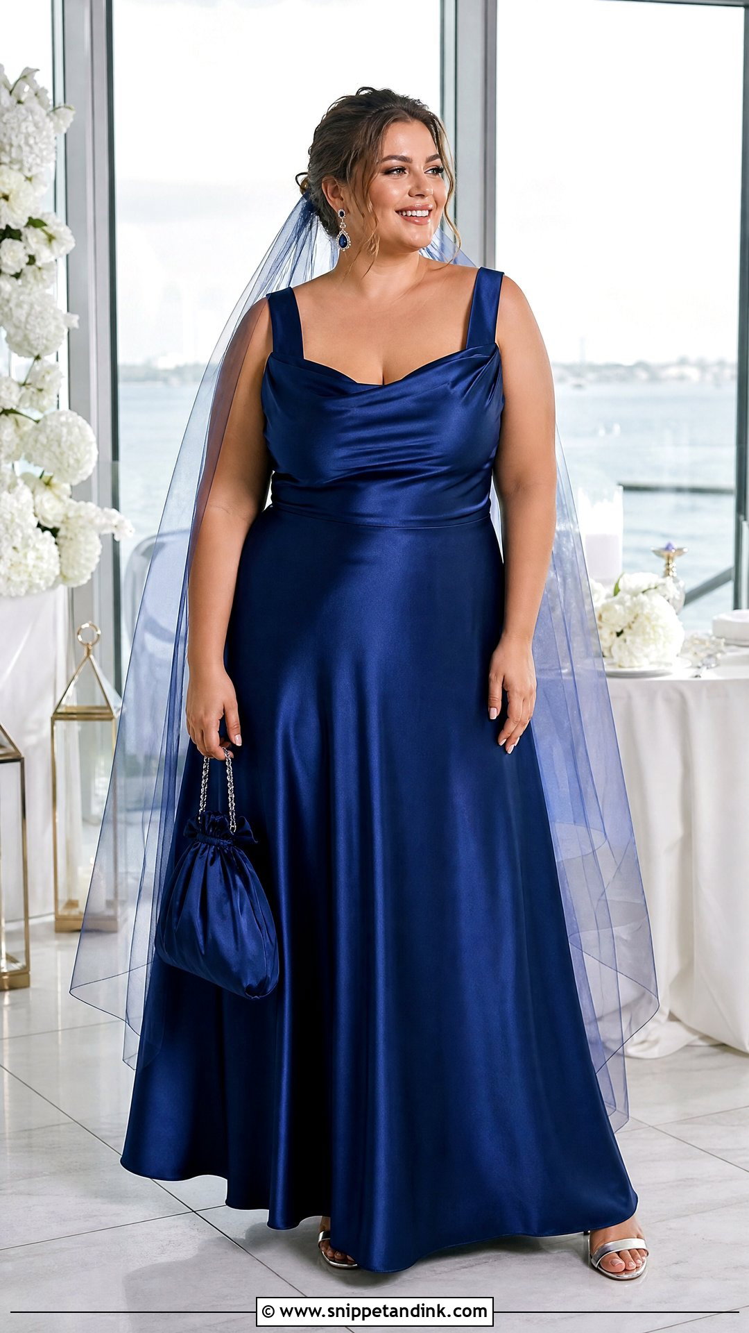 Plus Size Blue Satin Wedding Dress - Snippet and Ink - 20 Non Traditional Wedding Dress Plus Size Ideas