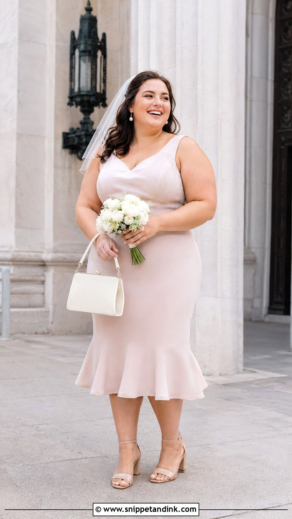 Plus Size Blush Courthouse Wedding Dress - Snippet and Ink - 20 Courthouse Wedding Dress Plus Size Ideas