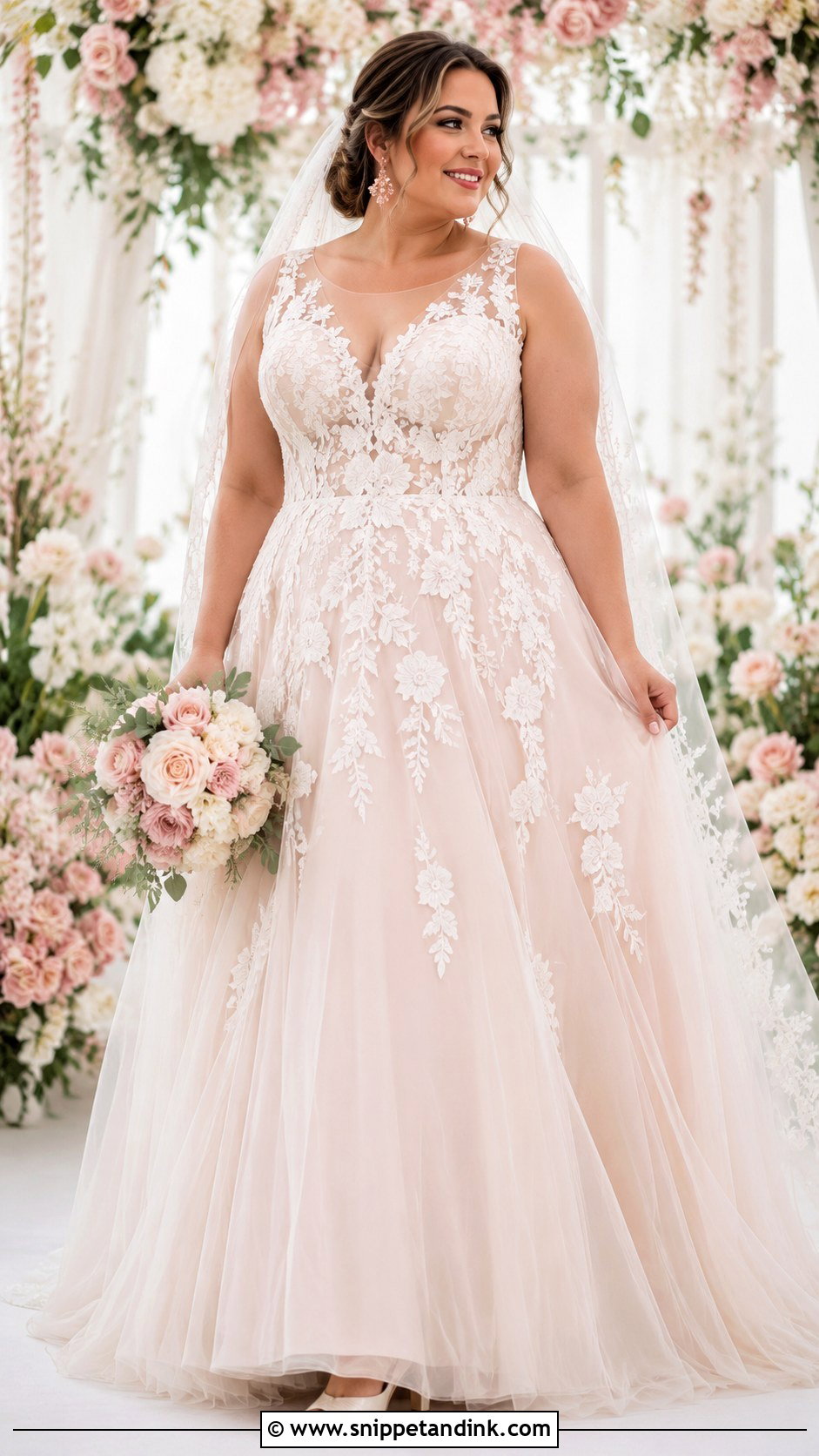 Plus Size Blush Wedding Dress - Snippet and Ink - 30 Plus Size Wedding Gowns