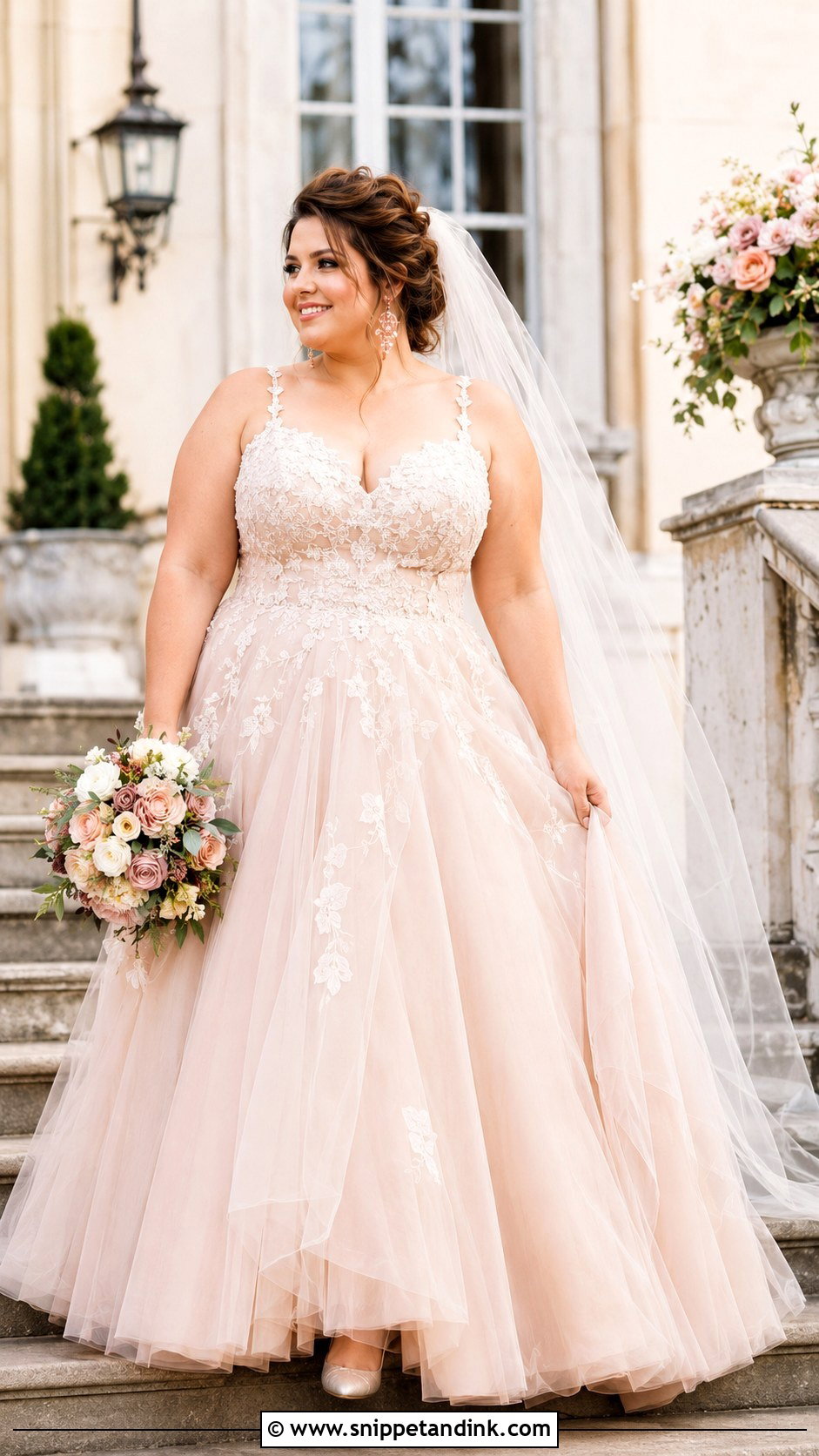 Plus Size Blush Wedding Dress - Snippet and Ink - 20 Elegant Plus Size Wedding Dress Curvy Bride Ideas