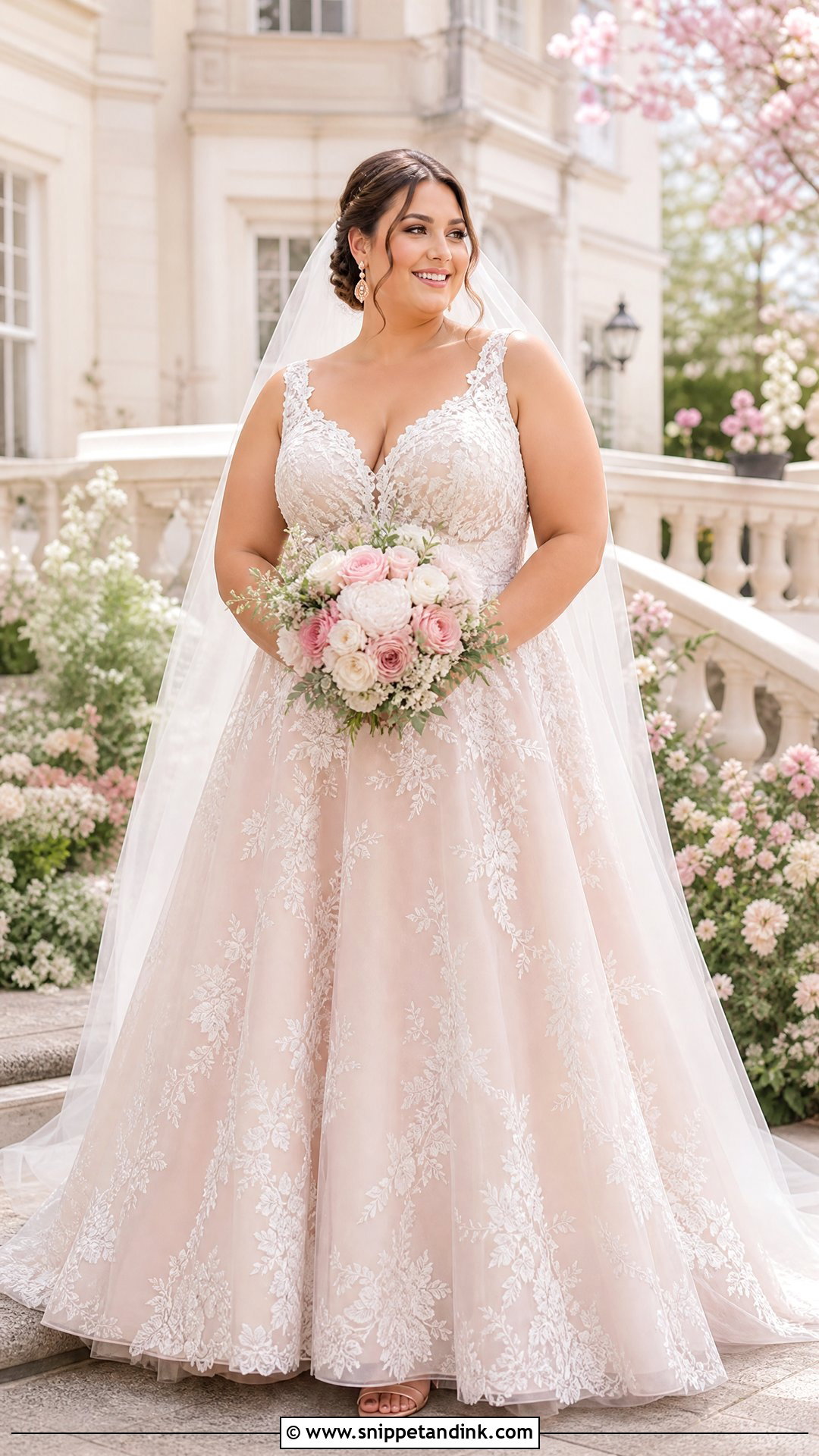 Plus Size Blush Wedding Dress - Snippet and Ink - 20 Wedding Dress for Plus Size Women Ideas