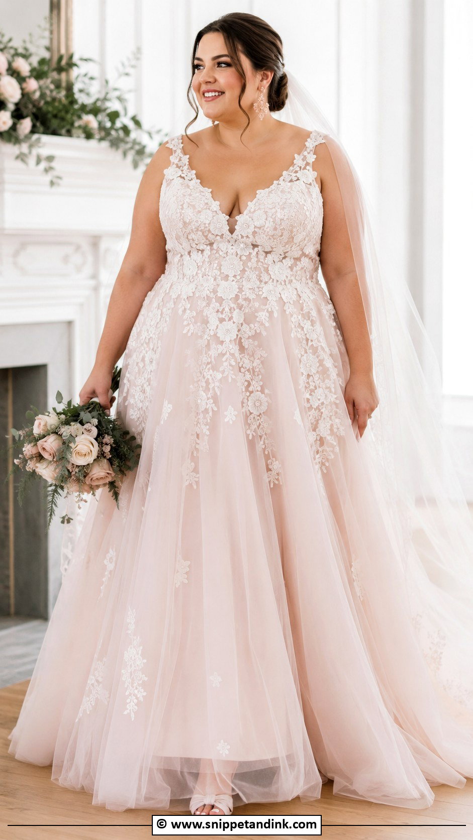Plus Size Blush Wedding Dress - Snippet and Ink - 35 Plus Size Wedding Dresses