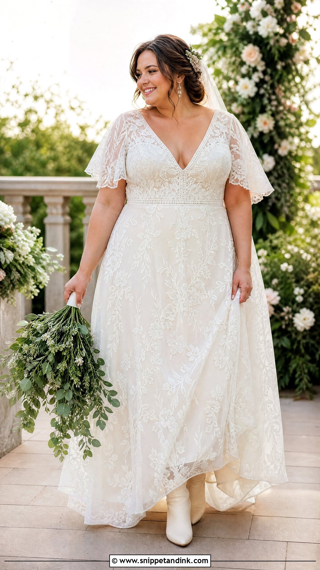 Plus Size Boho Bridal Gown - Snippet and Ink - 20 Plus Size Bridal Gowns