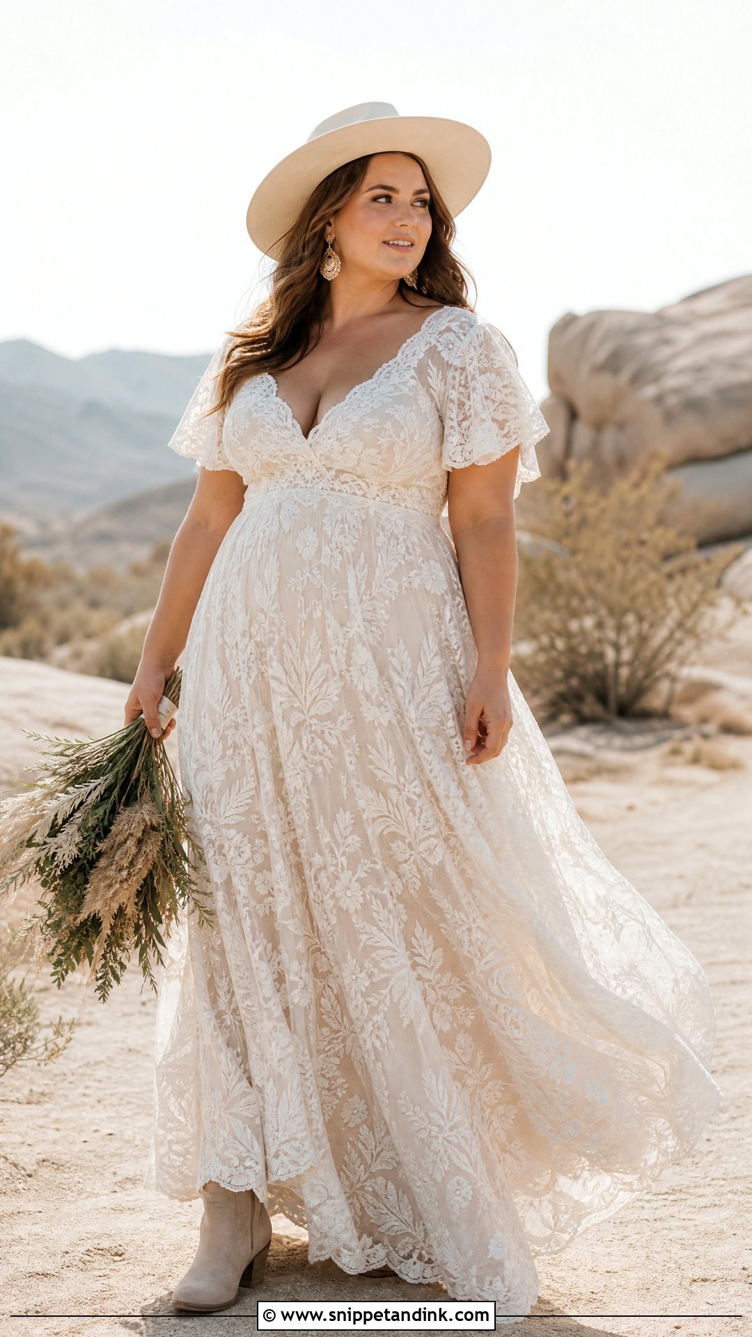 Plus Size Boho Elopement Dress - Snippet and Ink - 20 Plus Size Elopement Dress Ideas