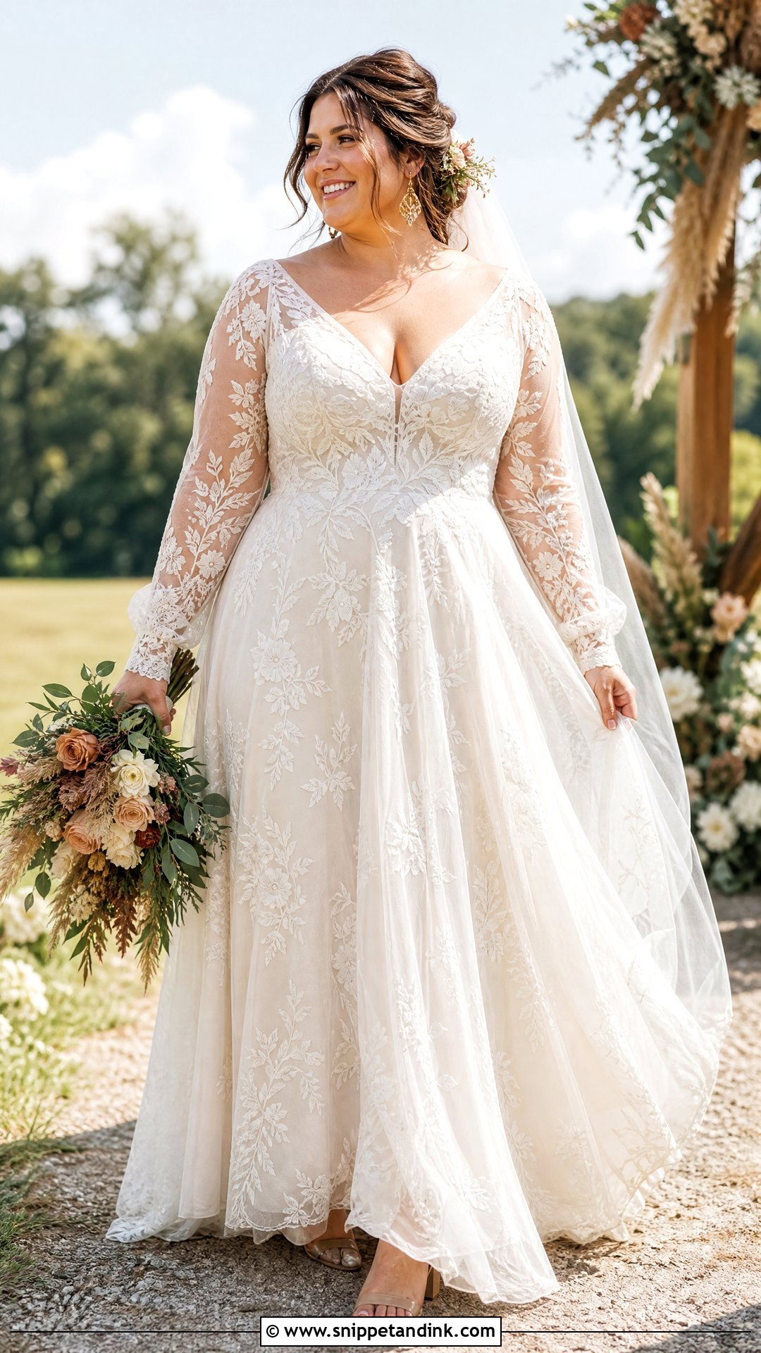 Plus Size Boho Lace Wedding Gown - Snippet and Ink - 20 Plus Size Wedding Gowns Curvy Bride