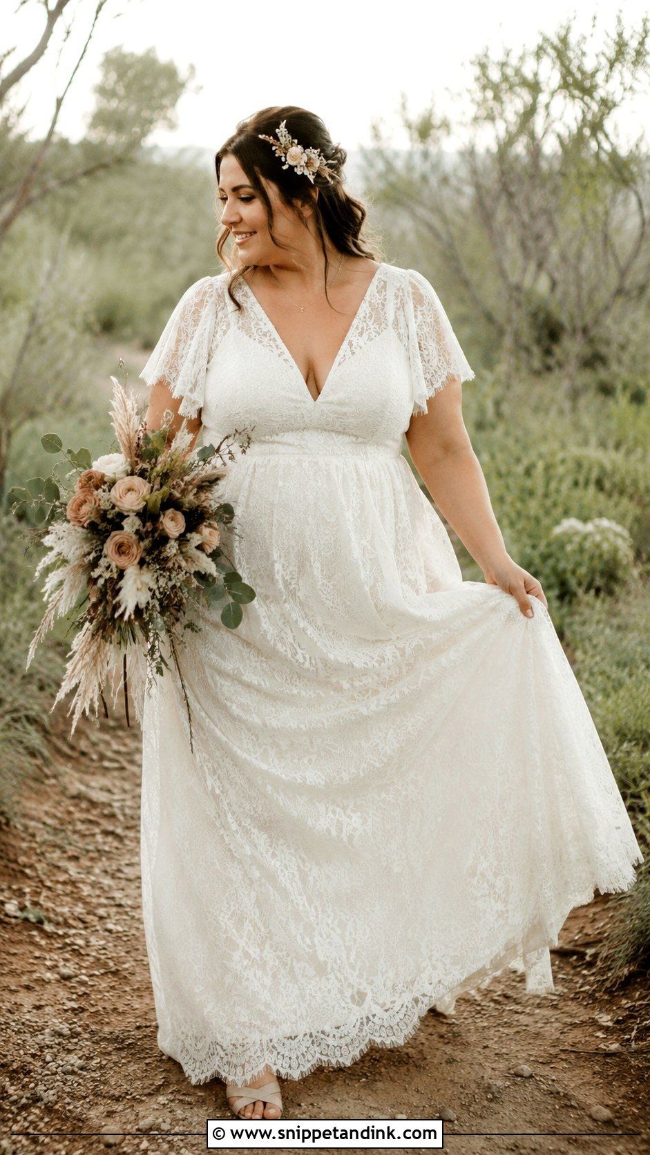 Plus Size Boho Wedding Dress - Snippet and Ink - 30 Plus Size Wedding Gowns