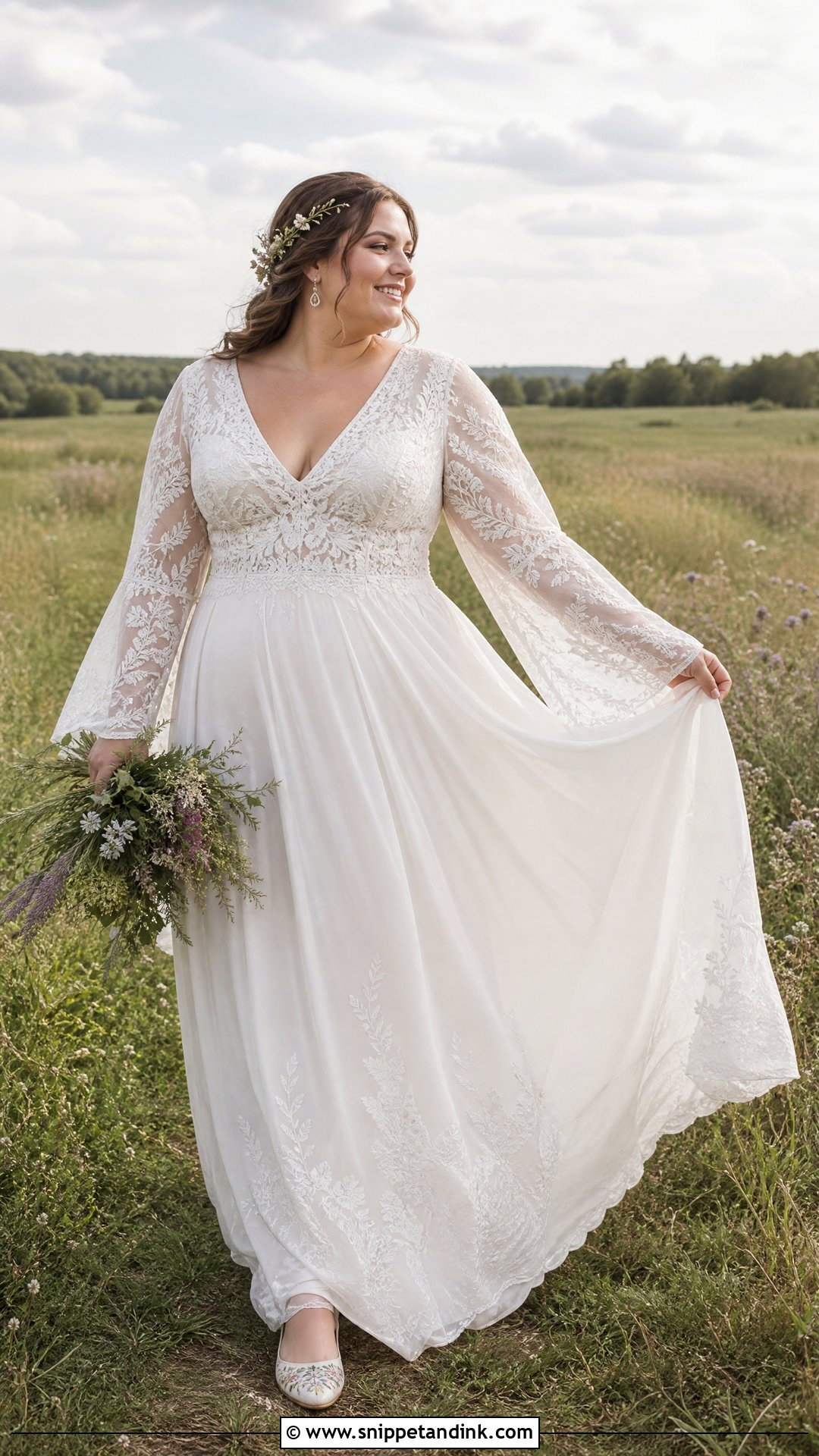Plus Size Boho Wedding Dress - Snippet and Ink - 20 Plus Size Bride Dress Ideas