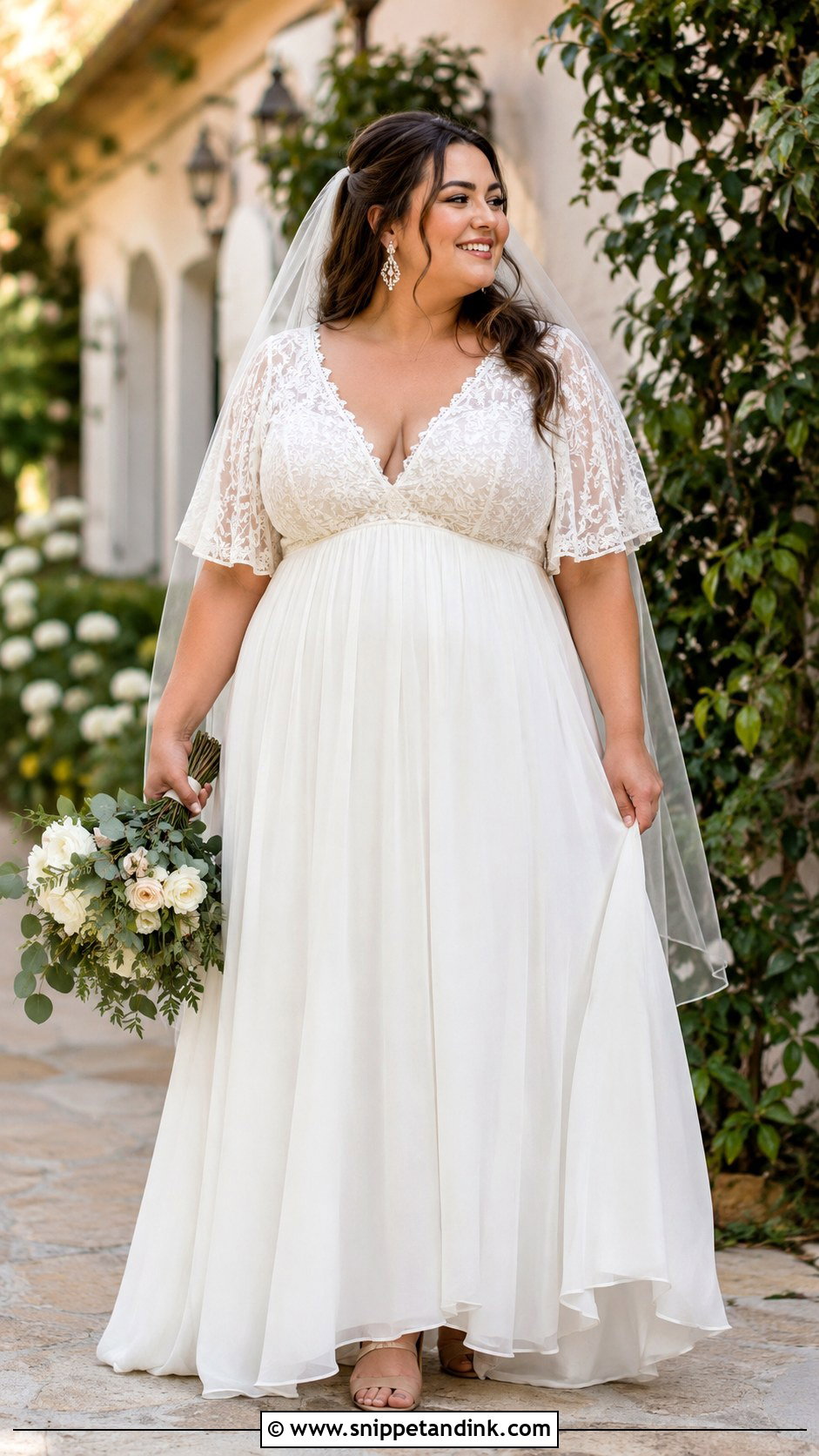 Plus Size Boho Wedding Dress With Empire Waist - Snippet and Ink - 20 Bohem Wedding Dress Ideas