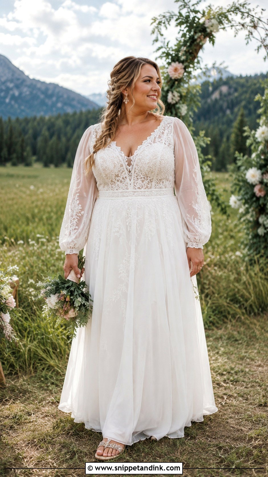 Plus Size Boho Wedding Dress With Sleeves - Snippet and Ink - 20 Big Size Wedding Dress Ideas