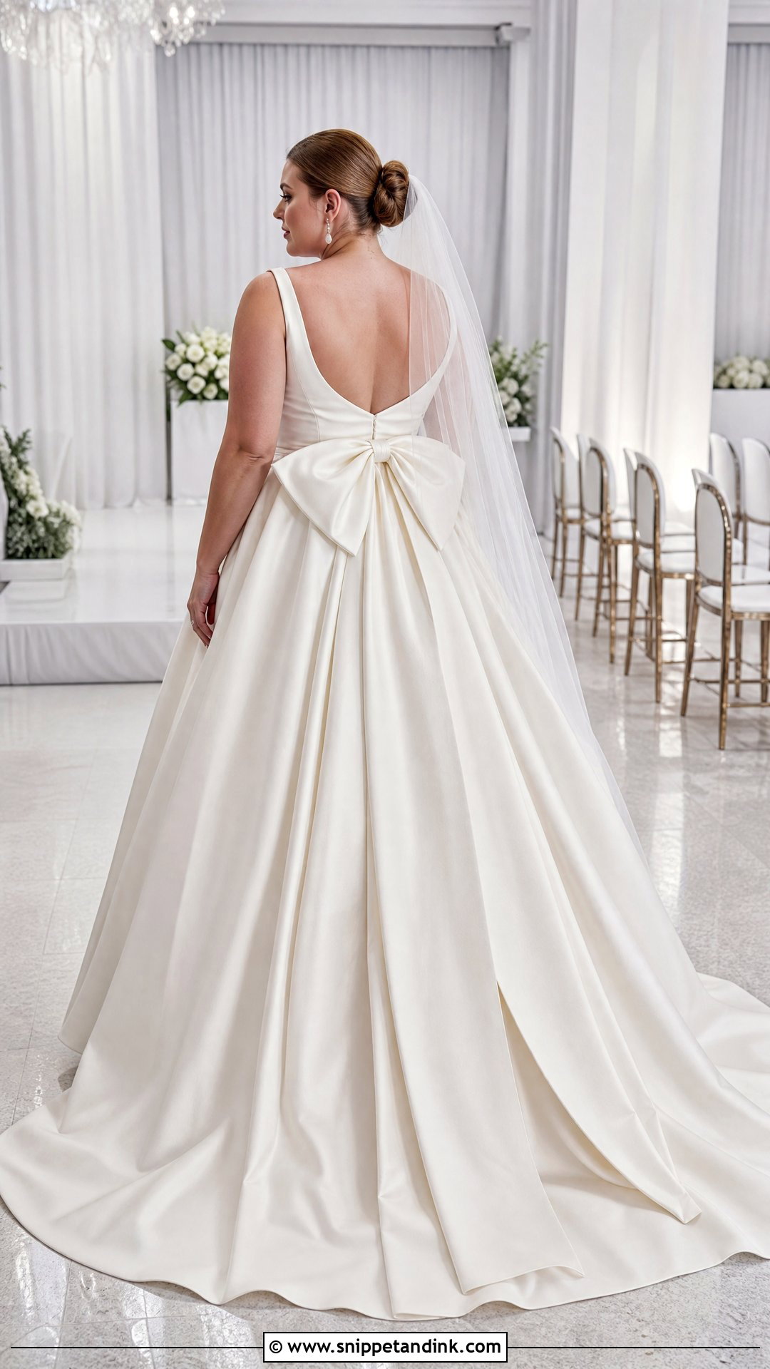 Plus Size Bow Back Ball Gown Wedding Dress - Snippet and Ink - 20 Plus Size Ball Gown Wedding Dresses