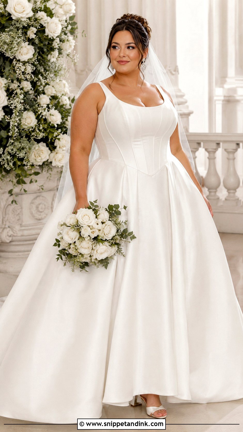 Plus Size Bridal Ball Gown With Corset Bodice - Snippet and Ink - 20 Bridal Ball Gowns
