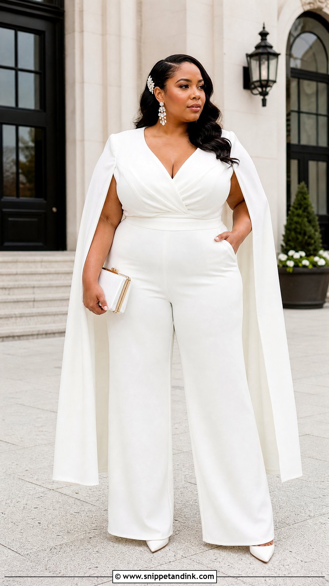 Plus Size Bridal Jumpsuit - Snippet and Ink - 20 Plus Size Bride Dress Ideas