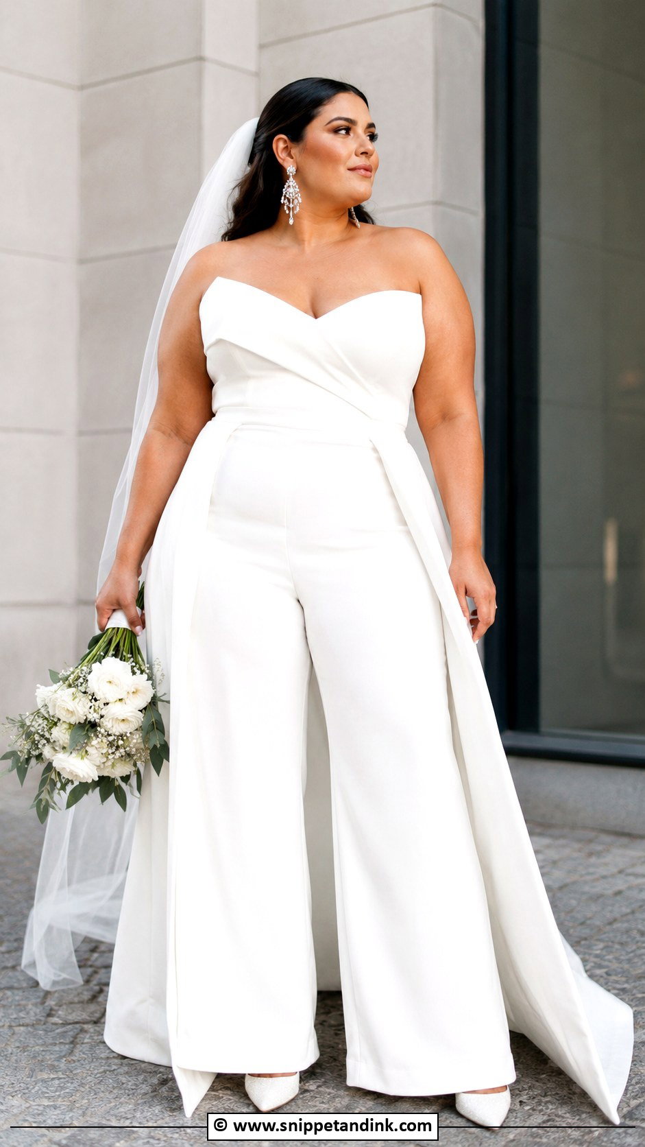 Plus Size Bridal Jumpsuit Wedding Dress - Snippet and Ink - 35 Plus Size Wedding Dresses