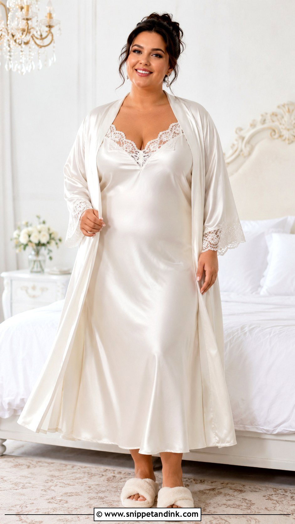 Plus Size Bridal Nightgown With Robe - Snippet and Ink - 25 Bridal Nightgown Ideas