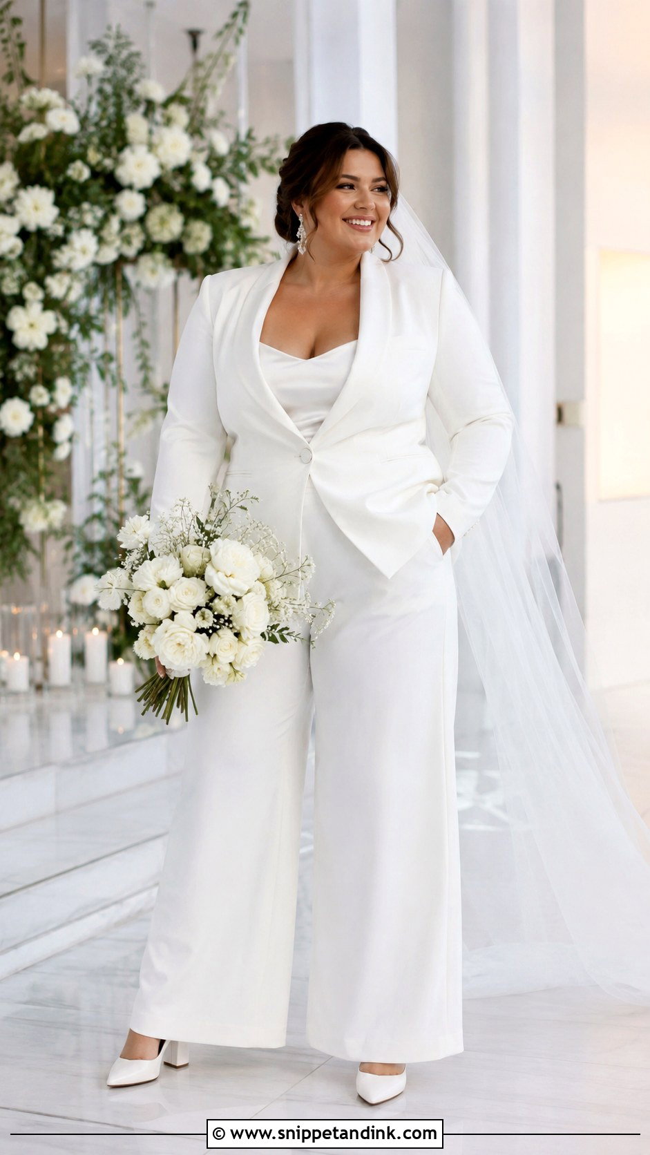 Plus Size Bridal Pantsuit - Snippet and Ink - 20 Bride Pants Ideas