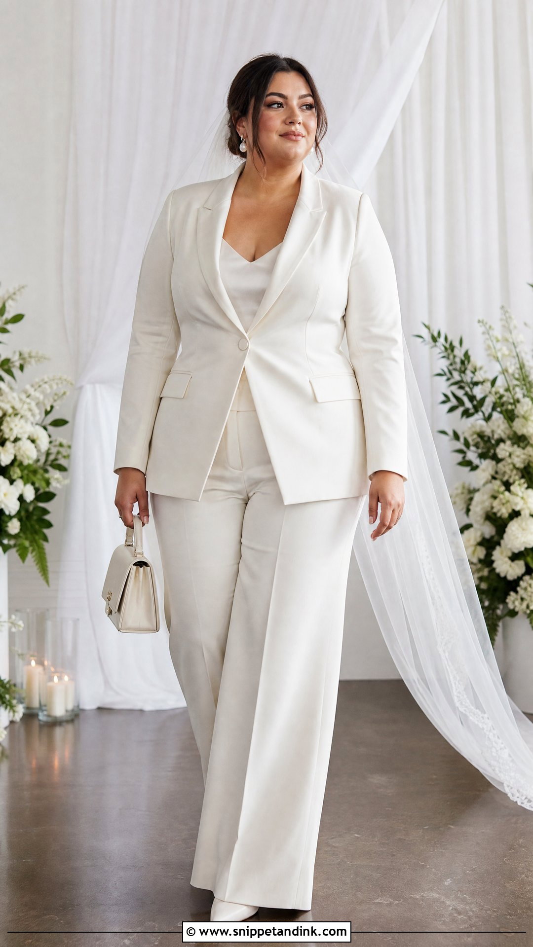 Plus Size Bridal Pantsuit - Snippet and Ink - 20 Suit Wedding Dresses