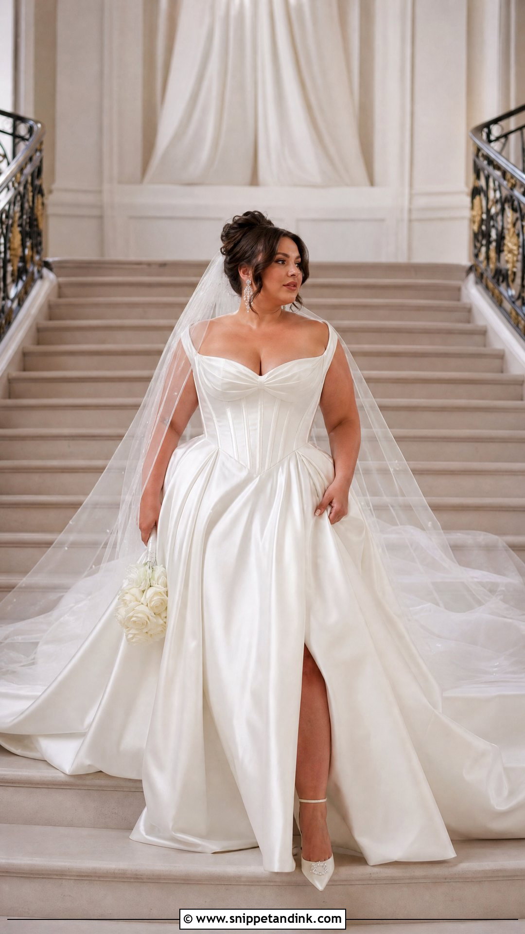 Plus Size Bride Basque Waist Wedding Gown - Snippet and Ink - 20 Bride Plus Size Ideas