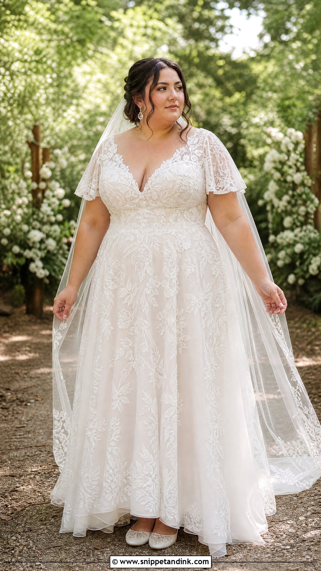 Plus Size Bride Boho Lace Wedding Dress - Snippet and Ink - 20 Bride Plus Size Ideas