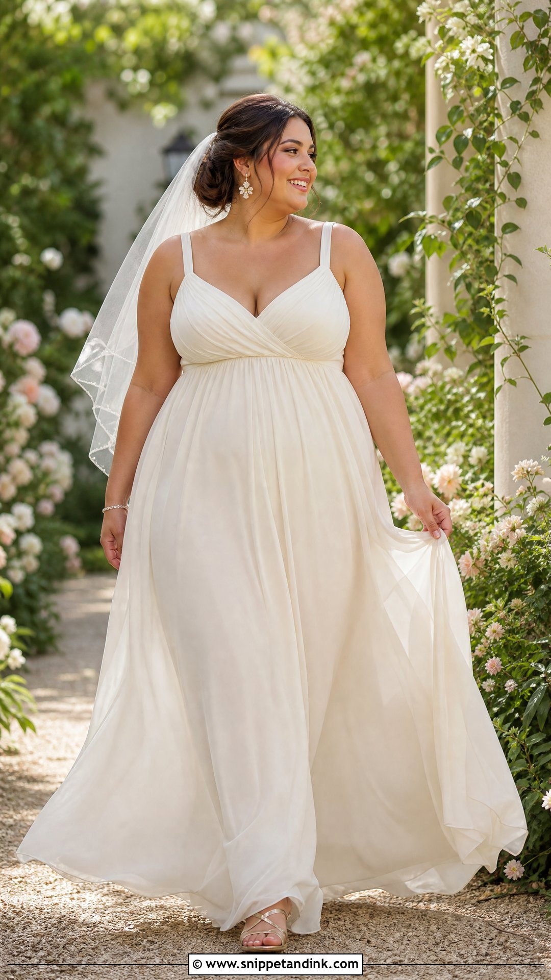 Plus Size Bride Empire Waist Chiffon Gown - Snippet and Ink - 20 Bride Plus Size Ideas