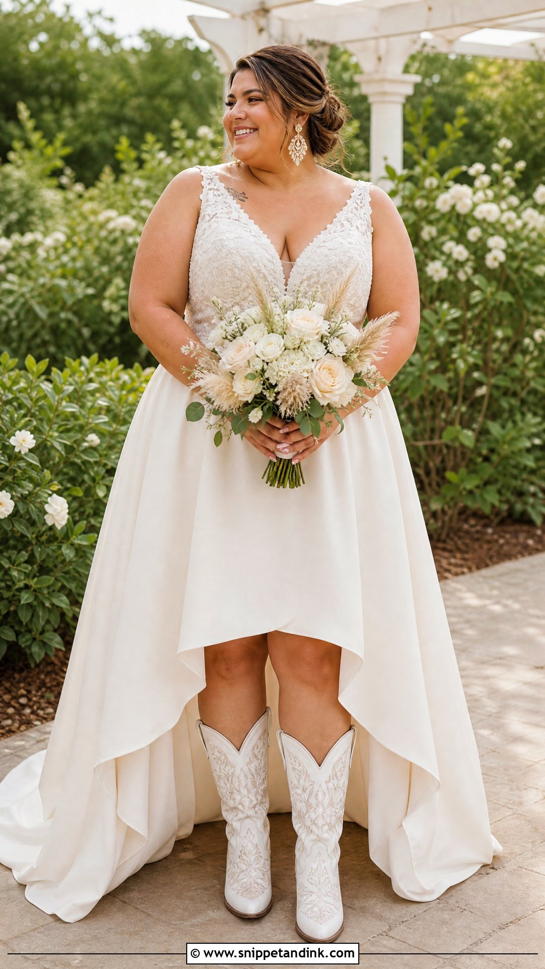 Plus Size Bride Gown With Wide Calf Boots - Snippet and Ink - 20 Bride with Boots Ideas