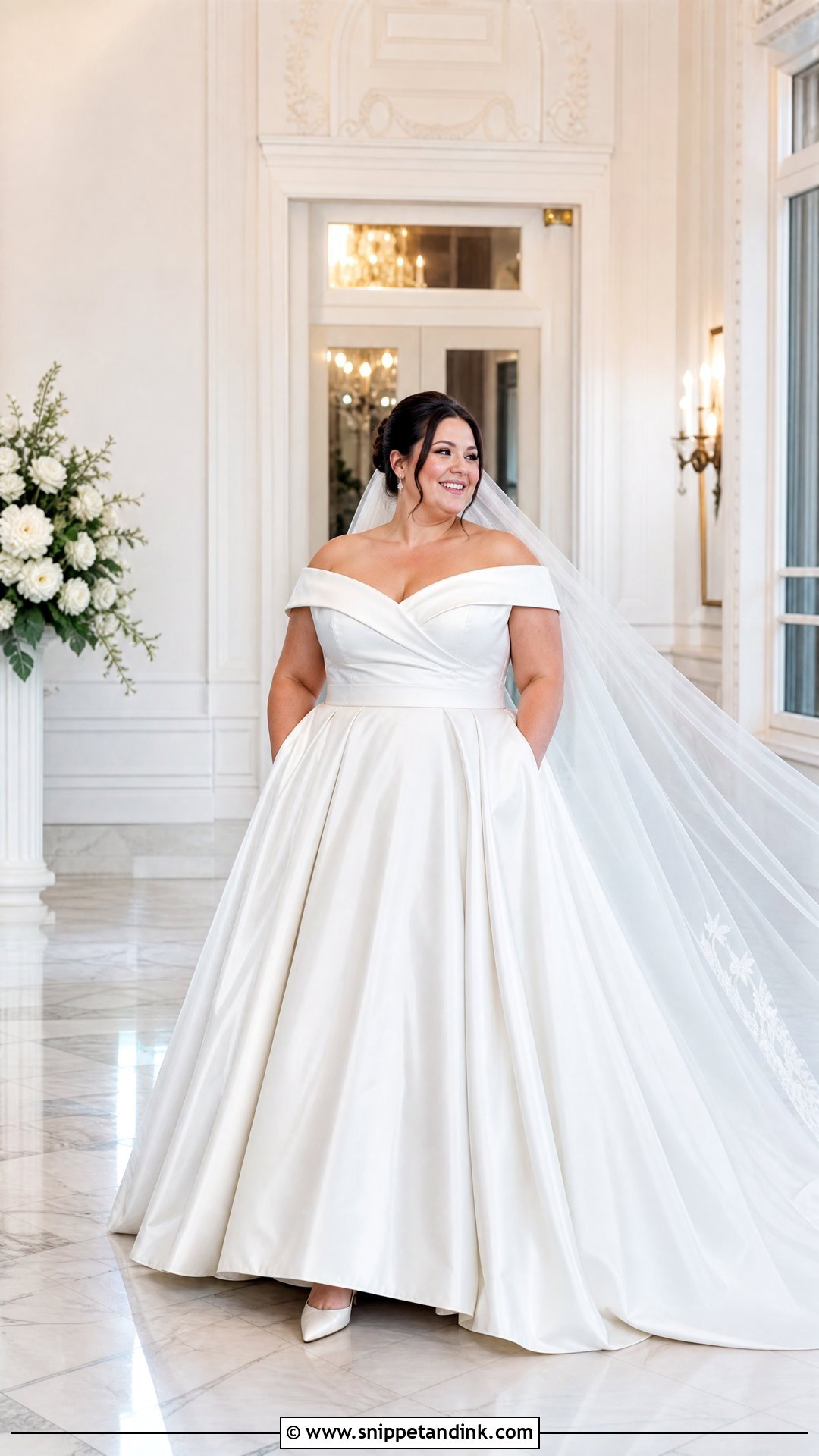 Plus Size Bride Satin Ball Gown - Snippet and Ink - 20 Bride Plus Size Ideas
