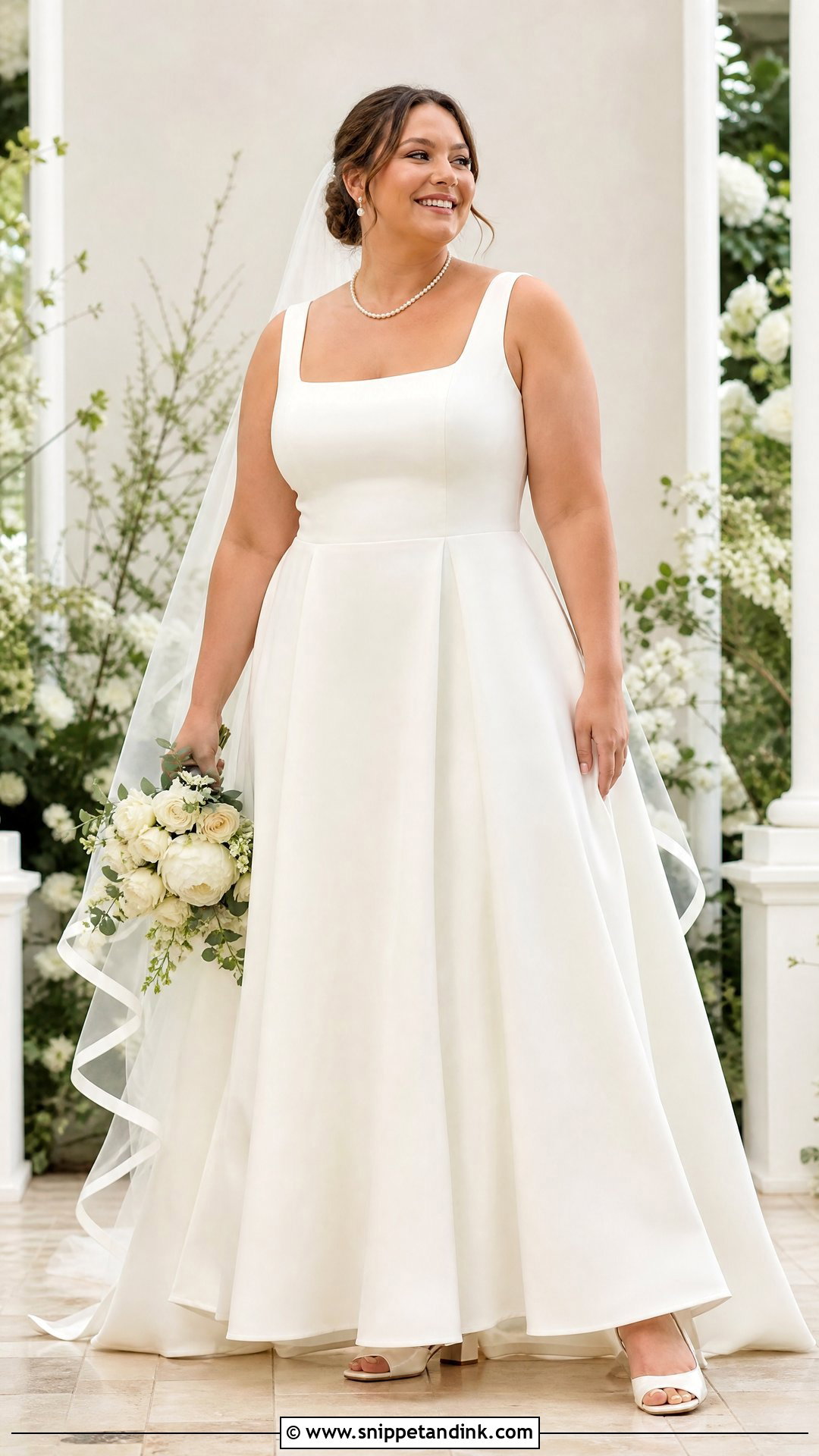 Plus Size Bride Square Neck Wedding Dress - Snippet and Ink - 20 Bride Plus Size Ideas