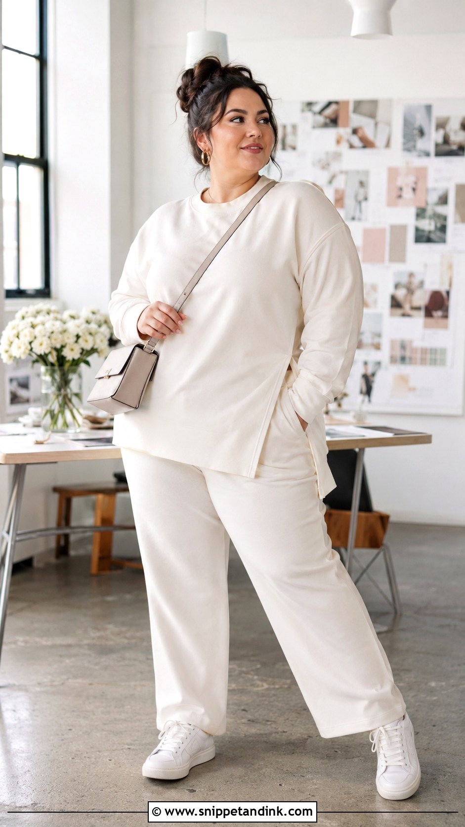 Plus Size Bride Sweatsuit With Straight Leg Pants - Snippet and Ink - 20 Bride Sweatsuit Ideas