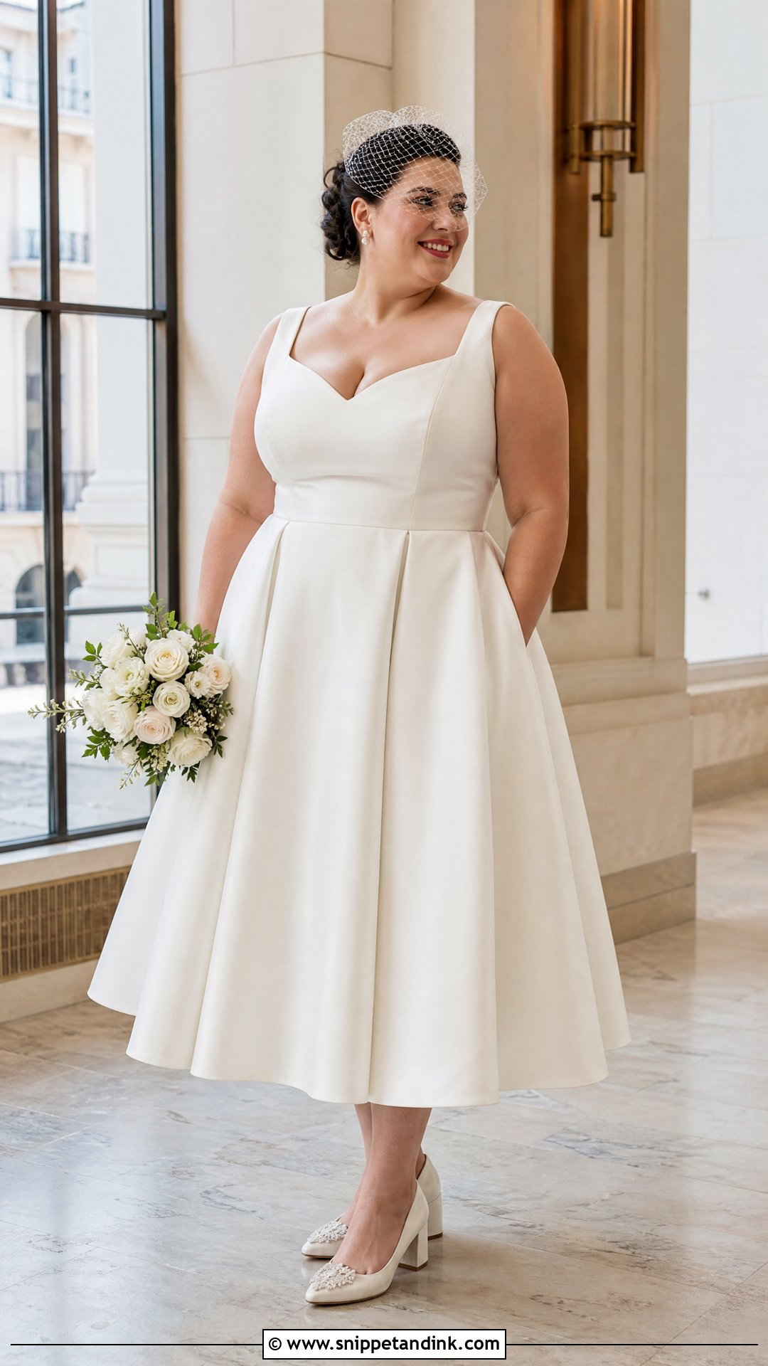 Plus Size Bride Tea Length Wedding Dress - Snippet and Ink - 20 Bride Plus Size Ideas