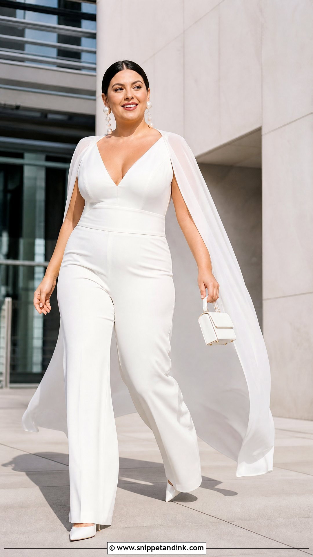 Plus Size Bride White Bridal Jumpsuit - Snippet and Ink - 20 Bride Plus Size Ideas