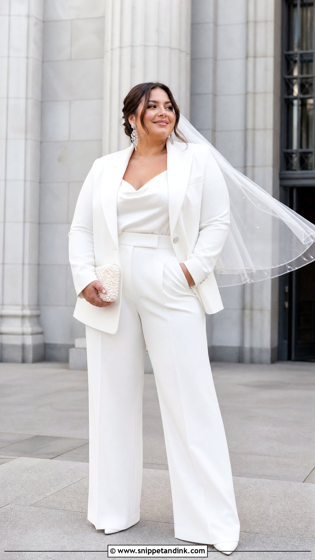 Plus Size Bride White Pantsuit - Snippet and Ink - 20 Bride Plus Size Ideas